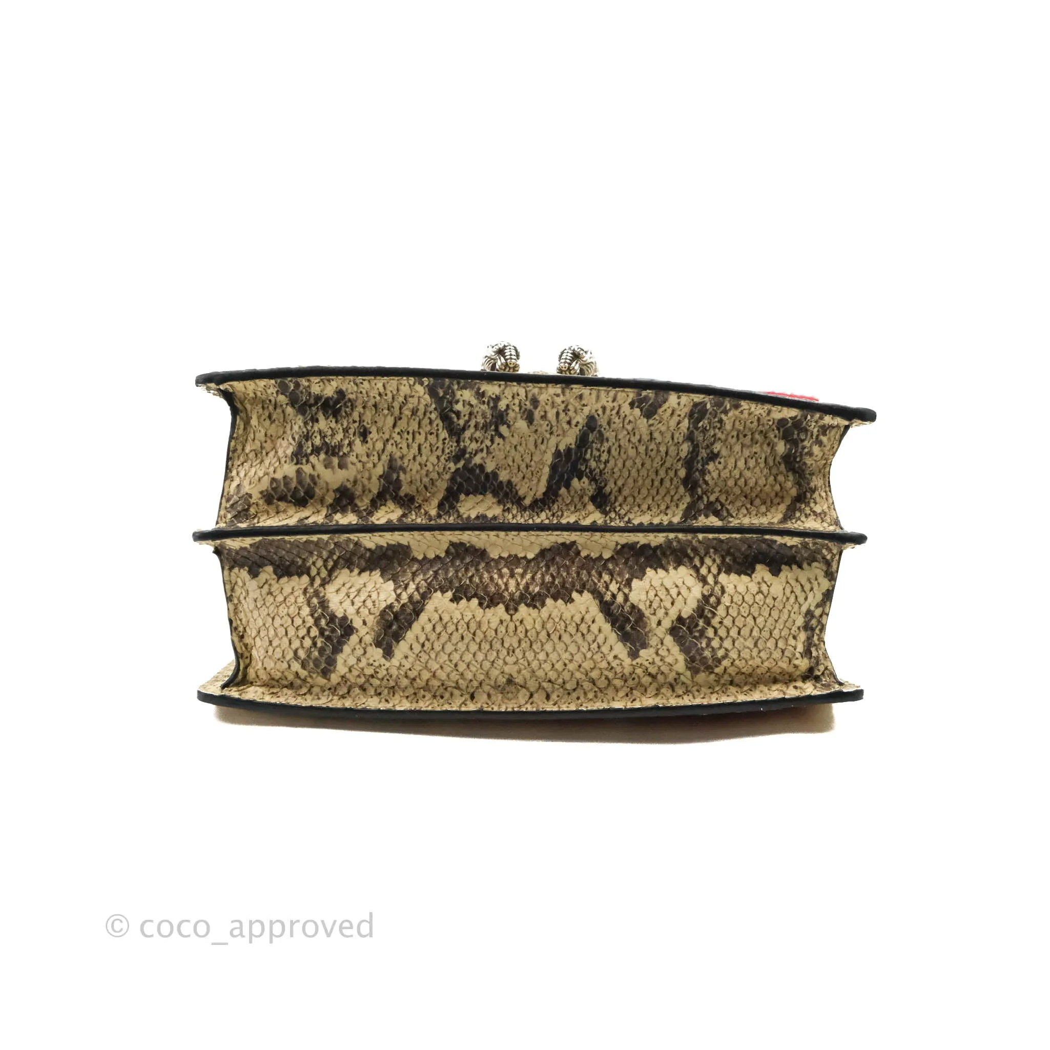 Gucci Dionysus Bamboo Top Handle Bag Embroidered Python Medium