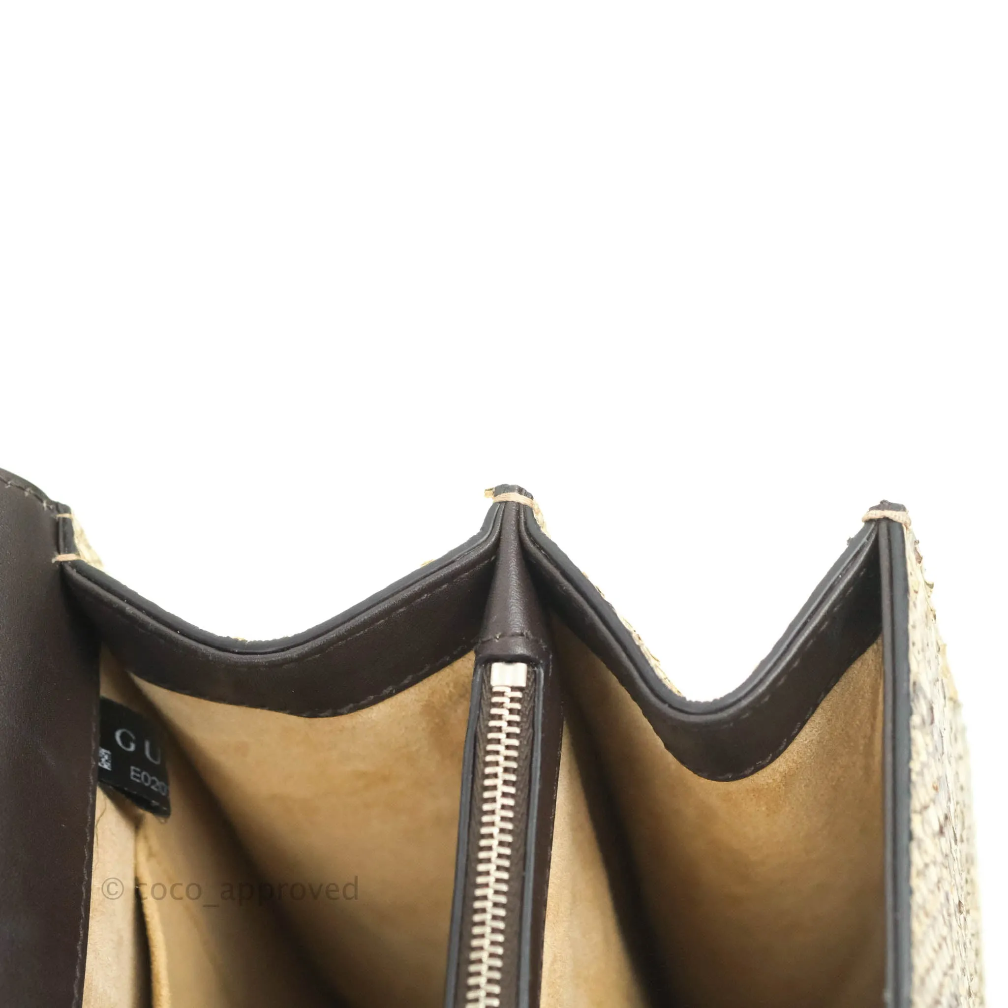 Gucci Dionysus Bamboo Top Handle Bag Embroidered Python Medium