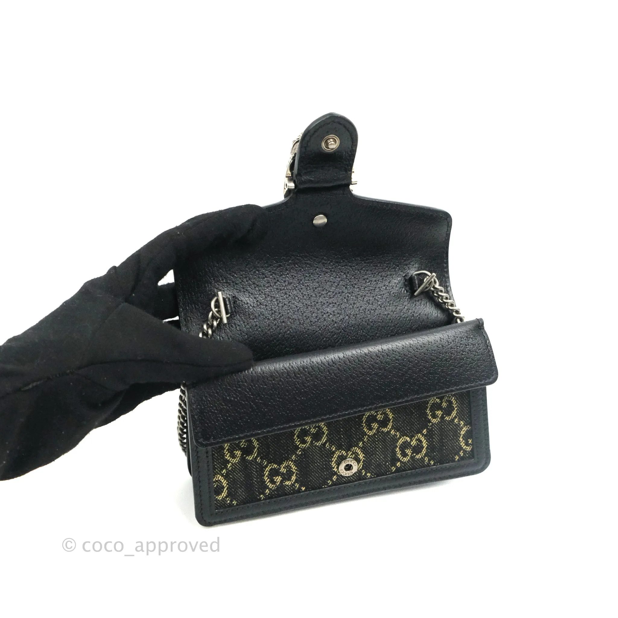 Gucci Dionysus GG Super Mini Crossbody Bag Ruthenium Hardware