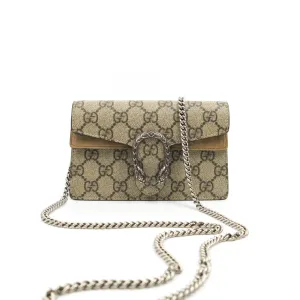 Gucci Dionysus GG Supreme Super Mini Crossbody Bag Ruthenium Hardware