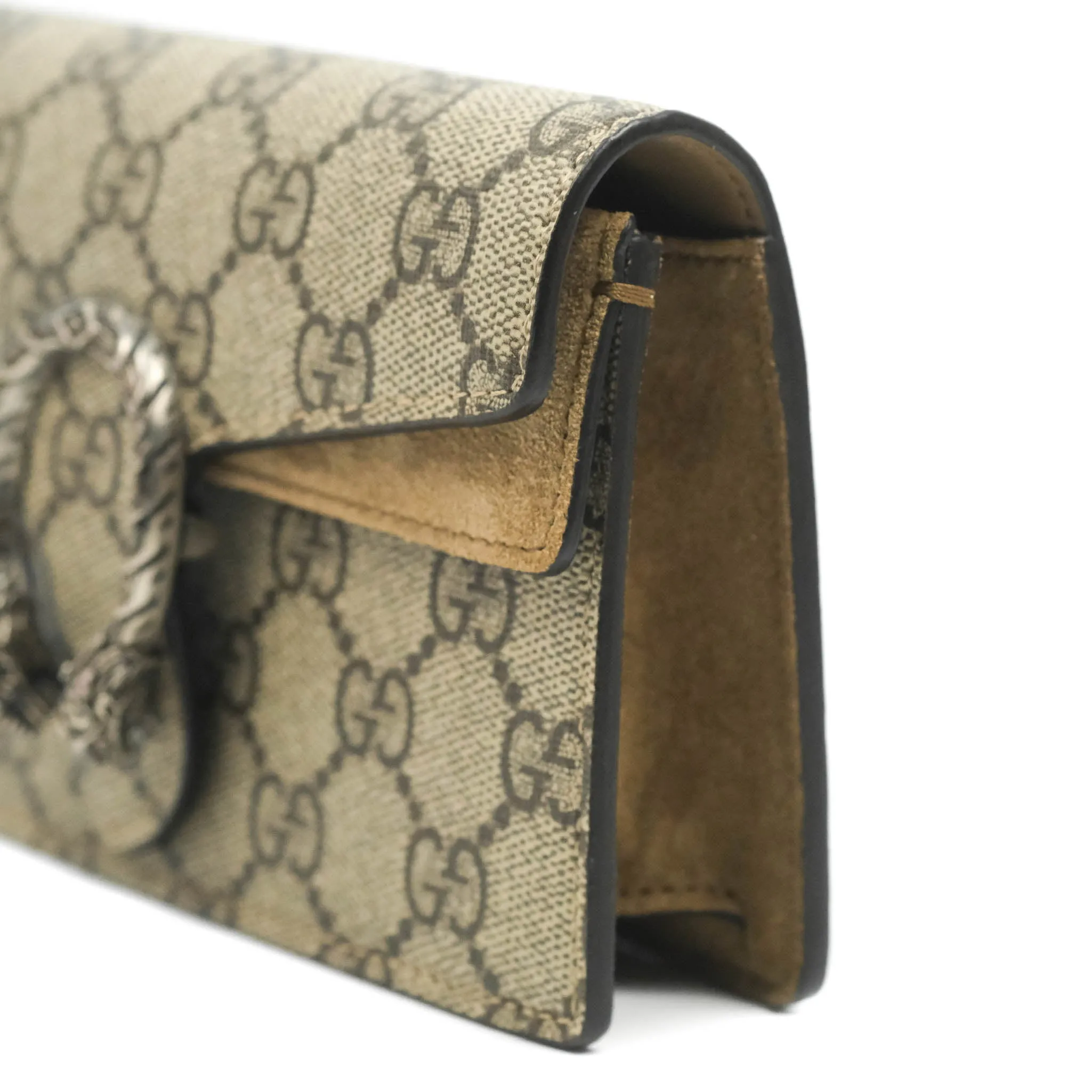 Gucci Dionysus GG Supreme Super Mini Crossbody Bag Ruthenium Hardware