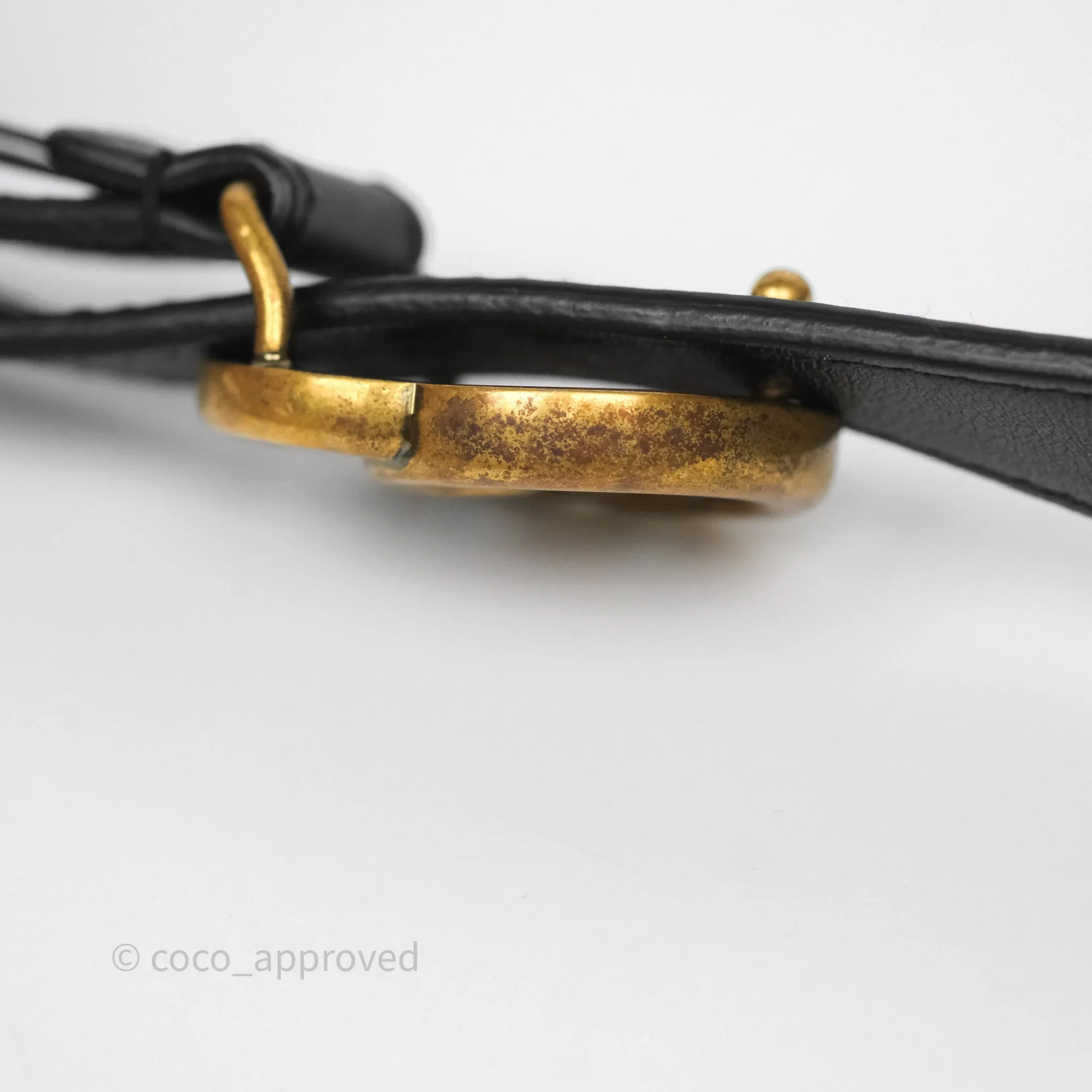 Gucci Double GG 20mm Belt 75 30 Black Calfskin