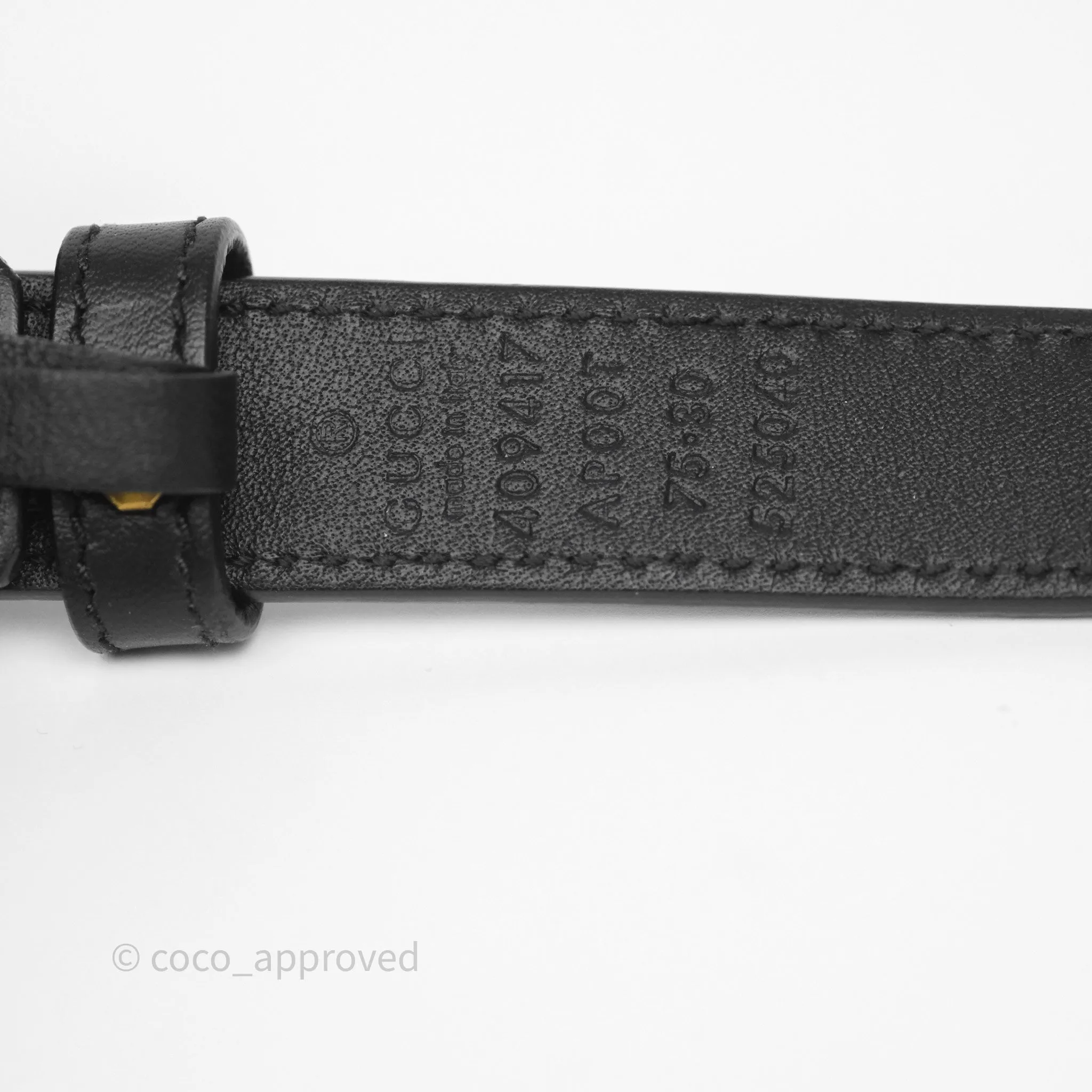 Gucci Double GG 20mm Belt 75 30 Black Calfskin