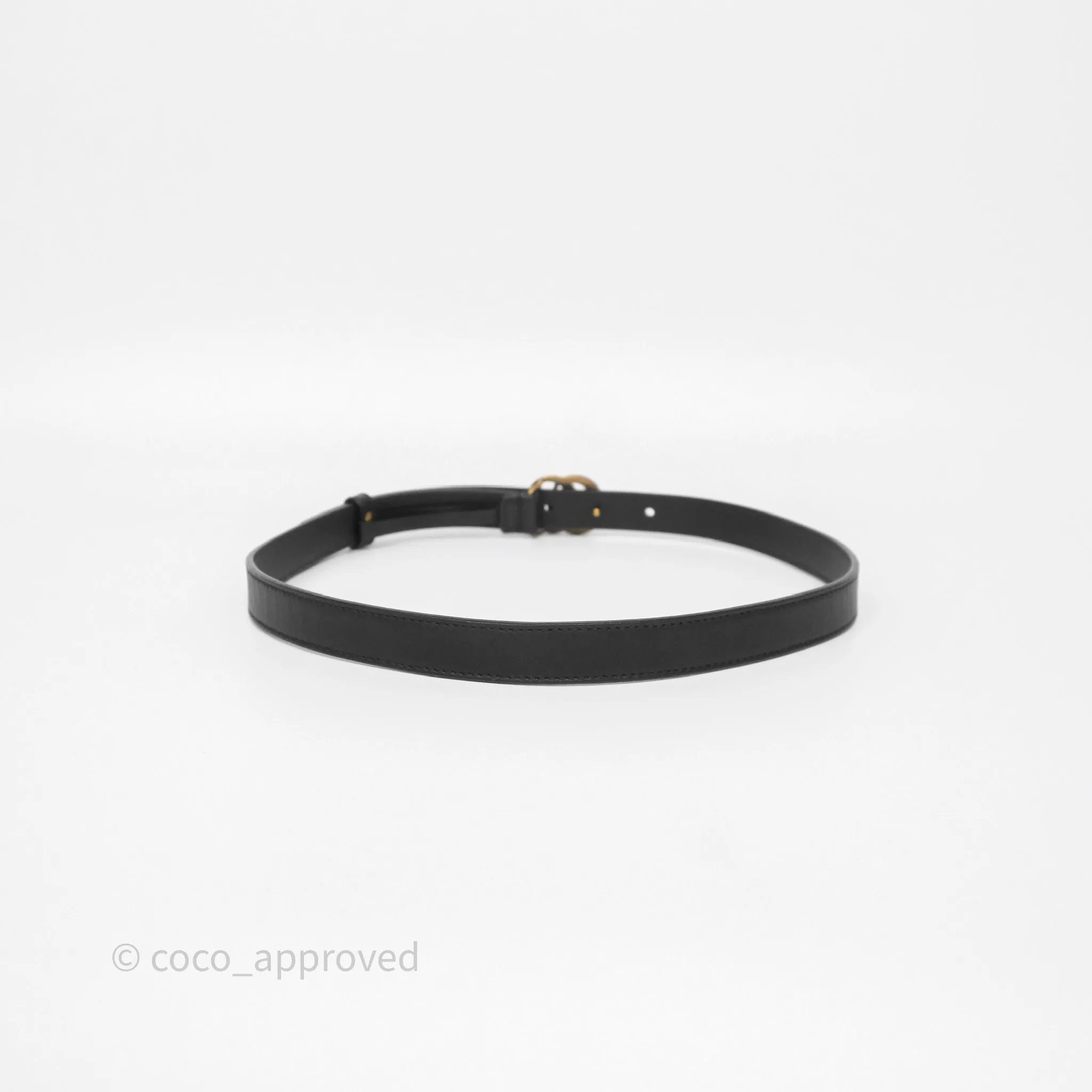 Gucci Double GG 20mm Belt 75 30 Black Calfskin