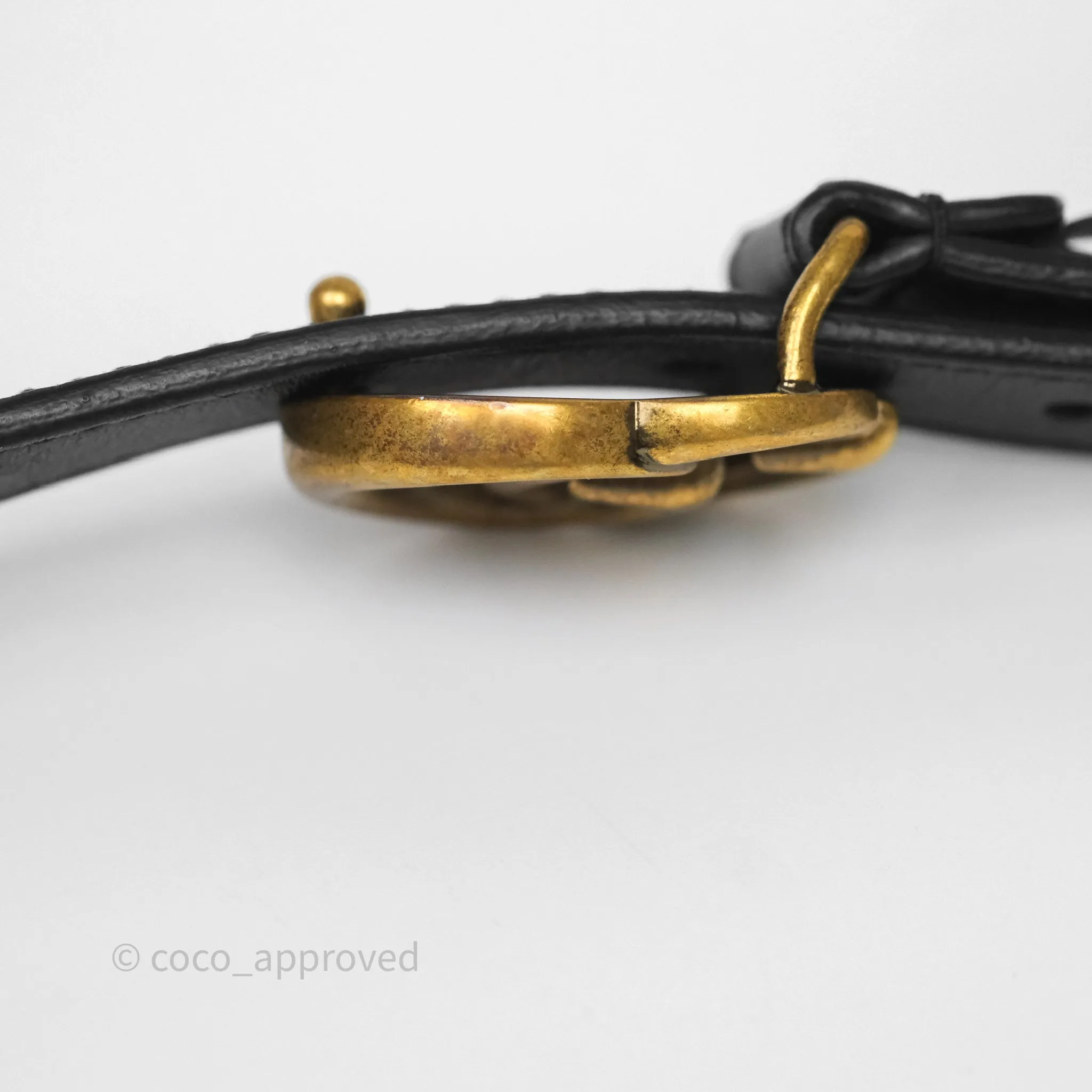 Gucci Double GG 20mm Belt 75 30 Black Calfskin