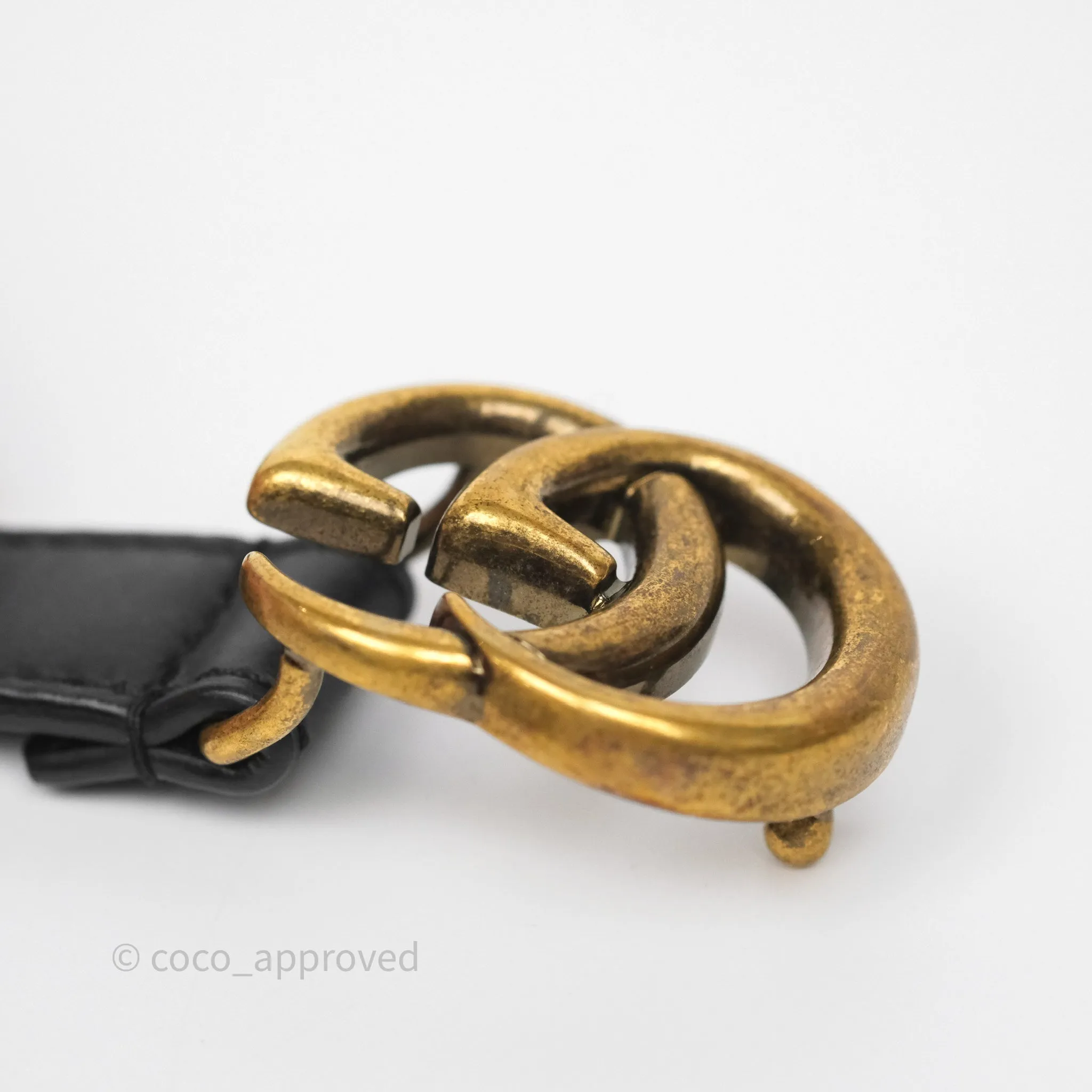 Gucci Double GG 20mm Belt 75 30 Black Calfskin
