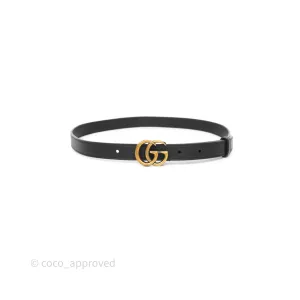 Gucci Double GG 20mm Belt 75 30 Black Calfskin