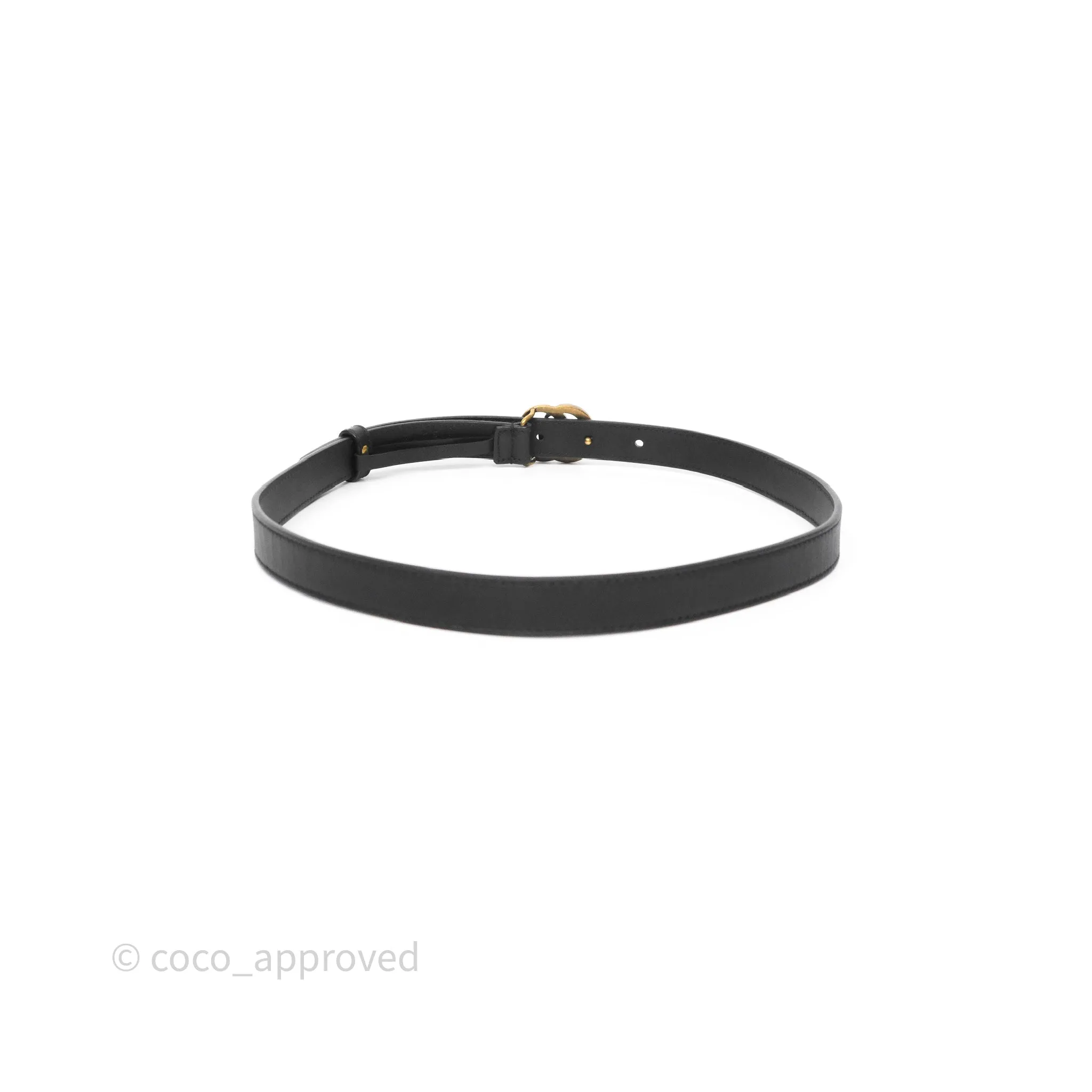 Gucci Double GG 20mm Belt 75 30 Black Calfskin