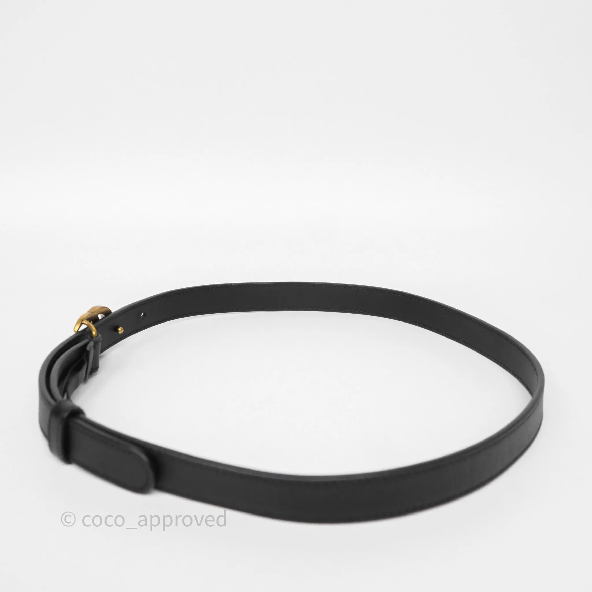 Gucci Double GG 20mm Belt 75 30 Black Calfskin