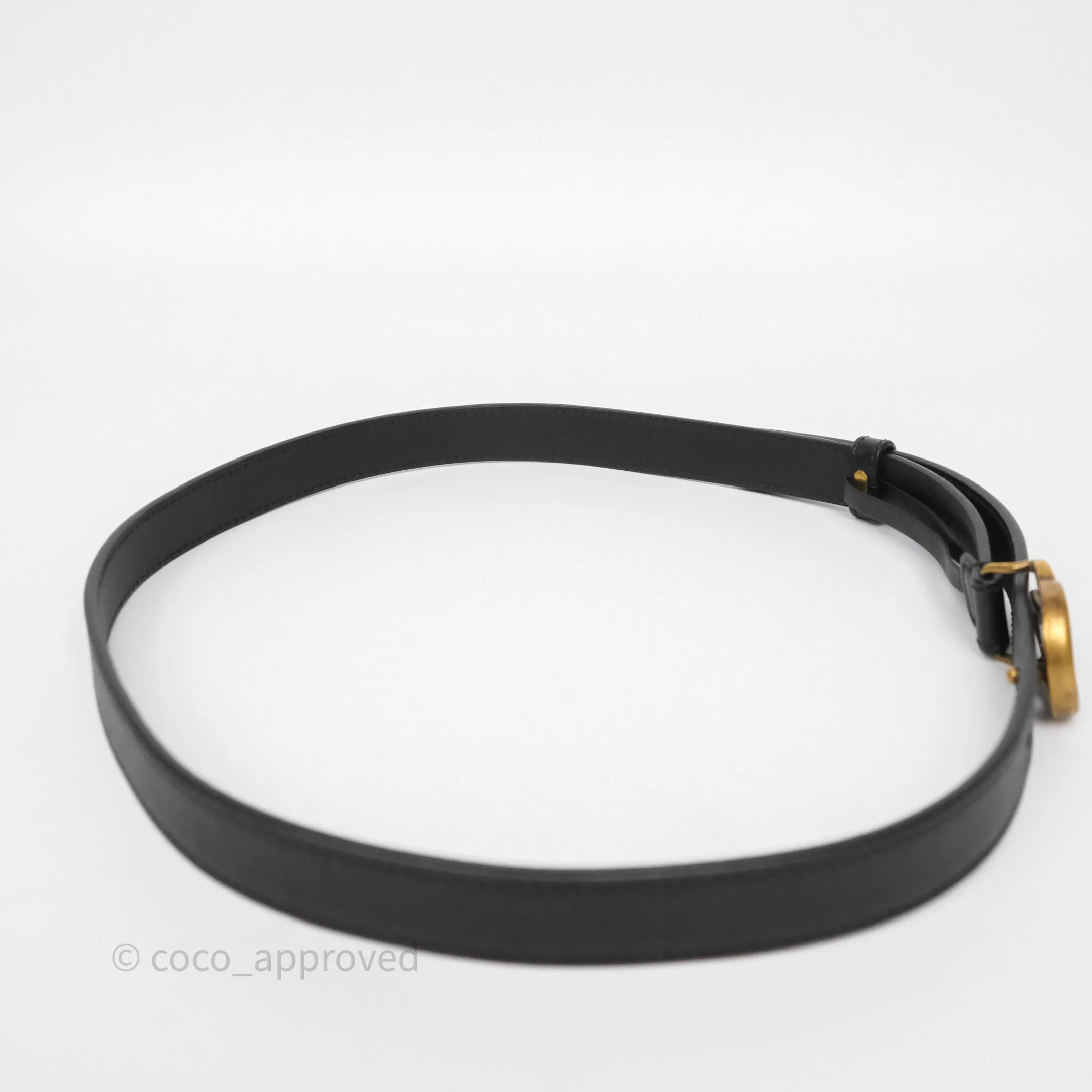 Gucci Double GG 20mm Belt 75 30 Black Calfskin