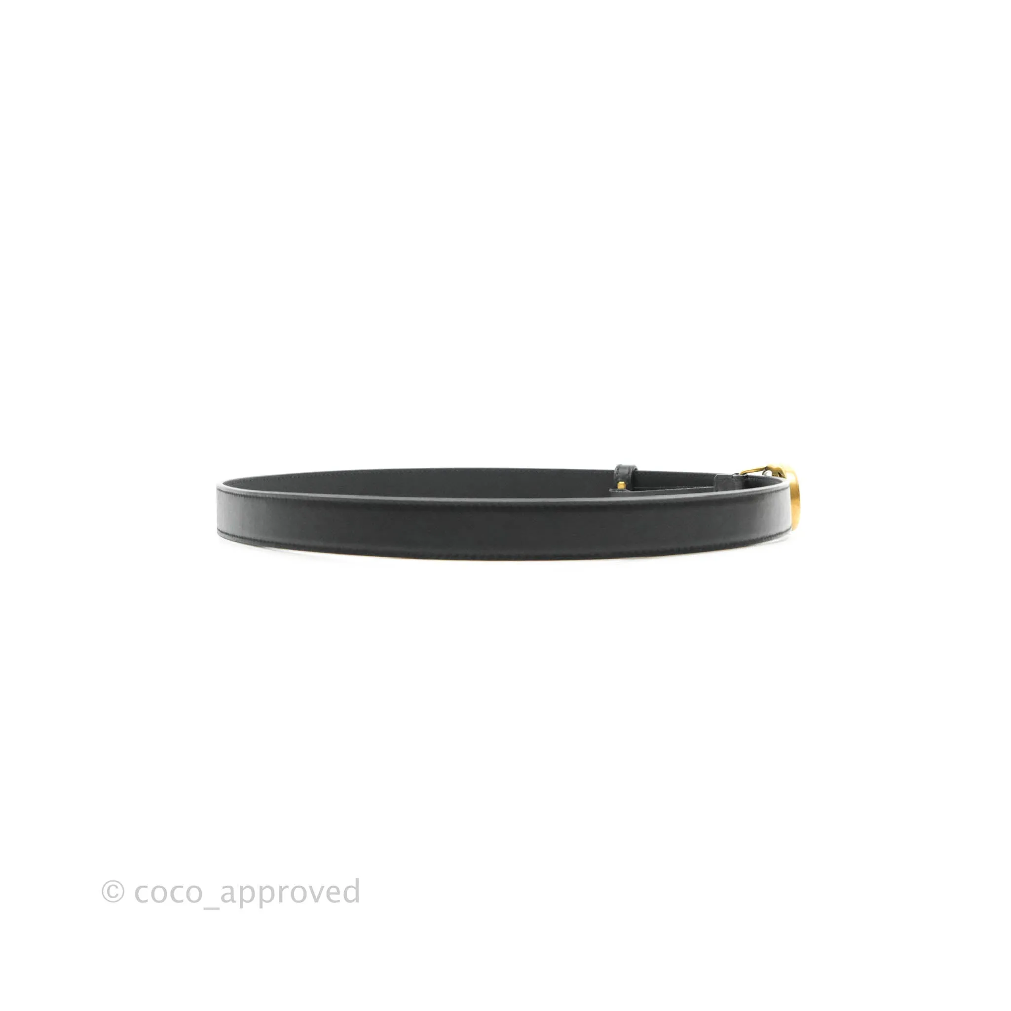 Gucci Double GG Black Calfskin 20mm Belt 80 32