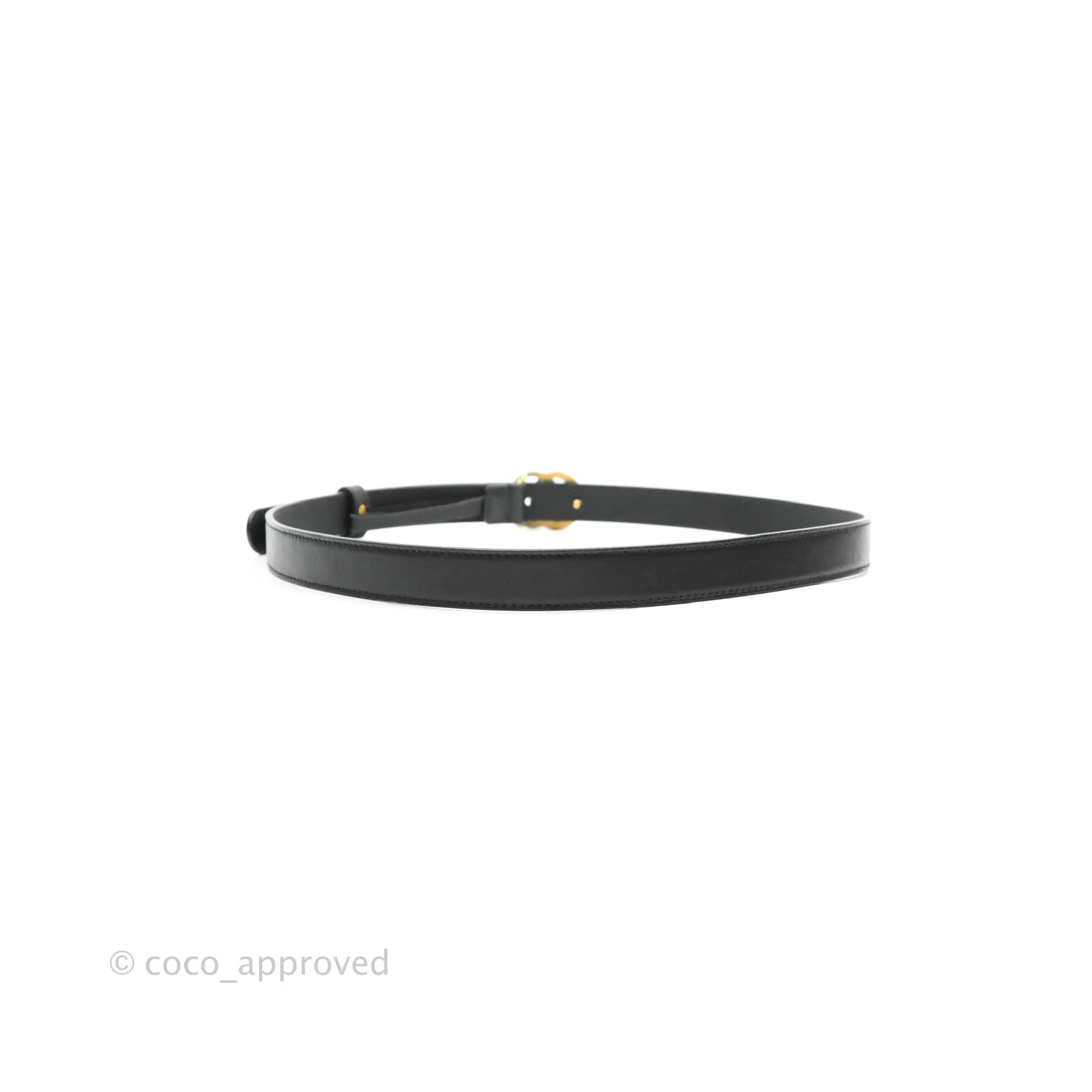 Gucci Double GG Black Calfskin 20mm Belt 80 32