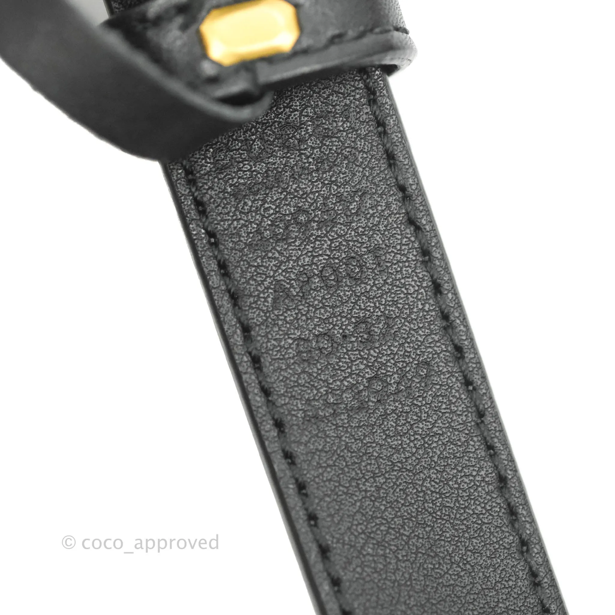 Gucci Double GG Black Calfskin 20mm Belt 80 32