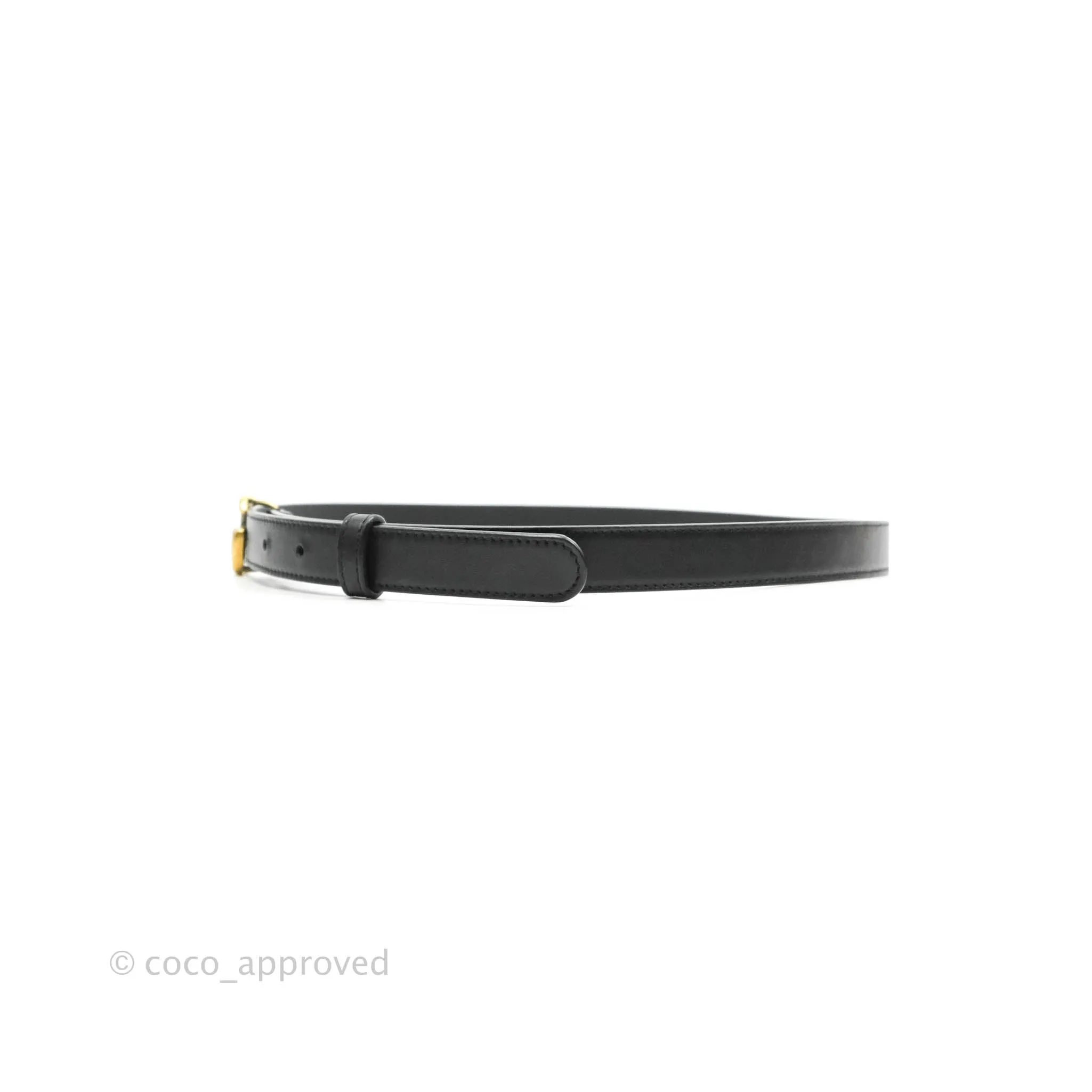 Gucci Double GG Black Calfskin 20mm Belt 80 32