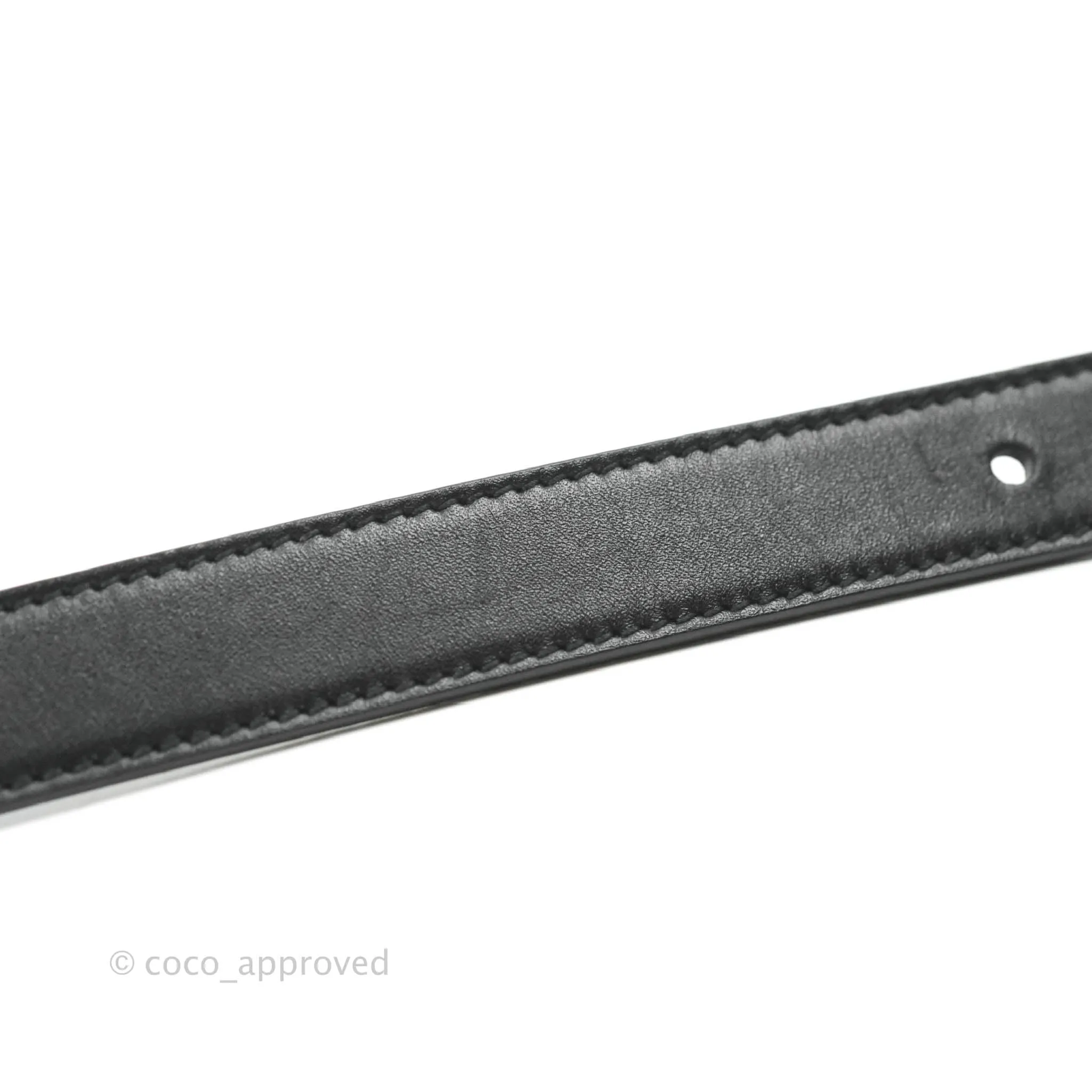Gucci Double GG Black Calfskin 20mm Belt 80 32
