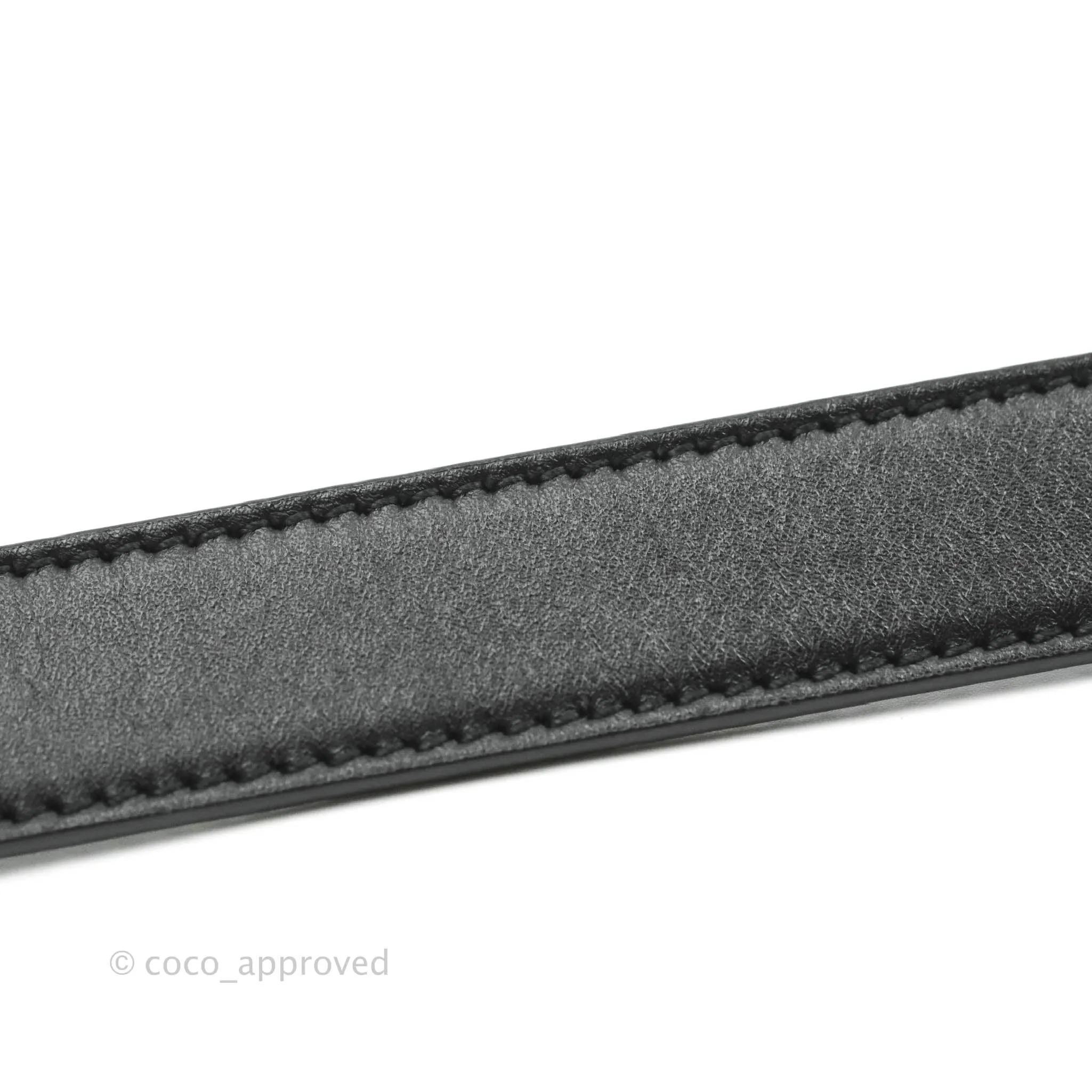 Gucci Double GG Black Calfskin 20mm Belt 80 32