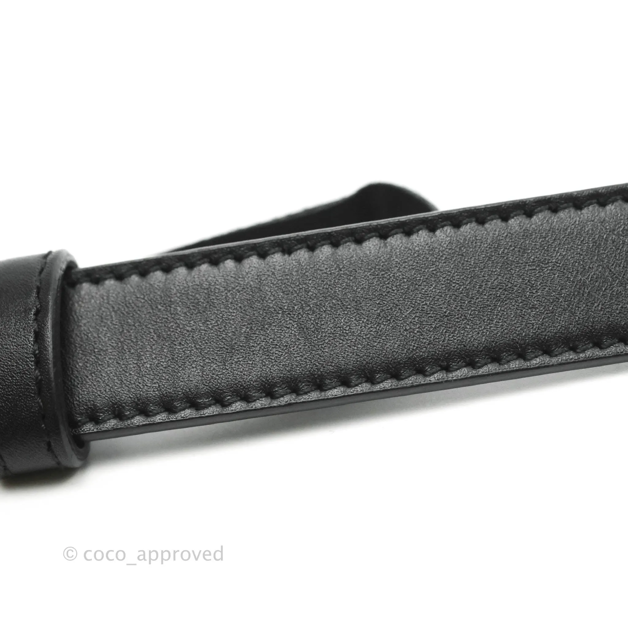Gucci Double GG Black Calfskin 20mm Belt 80 32