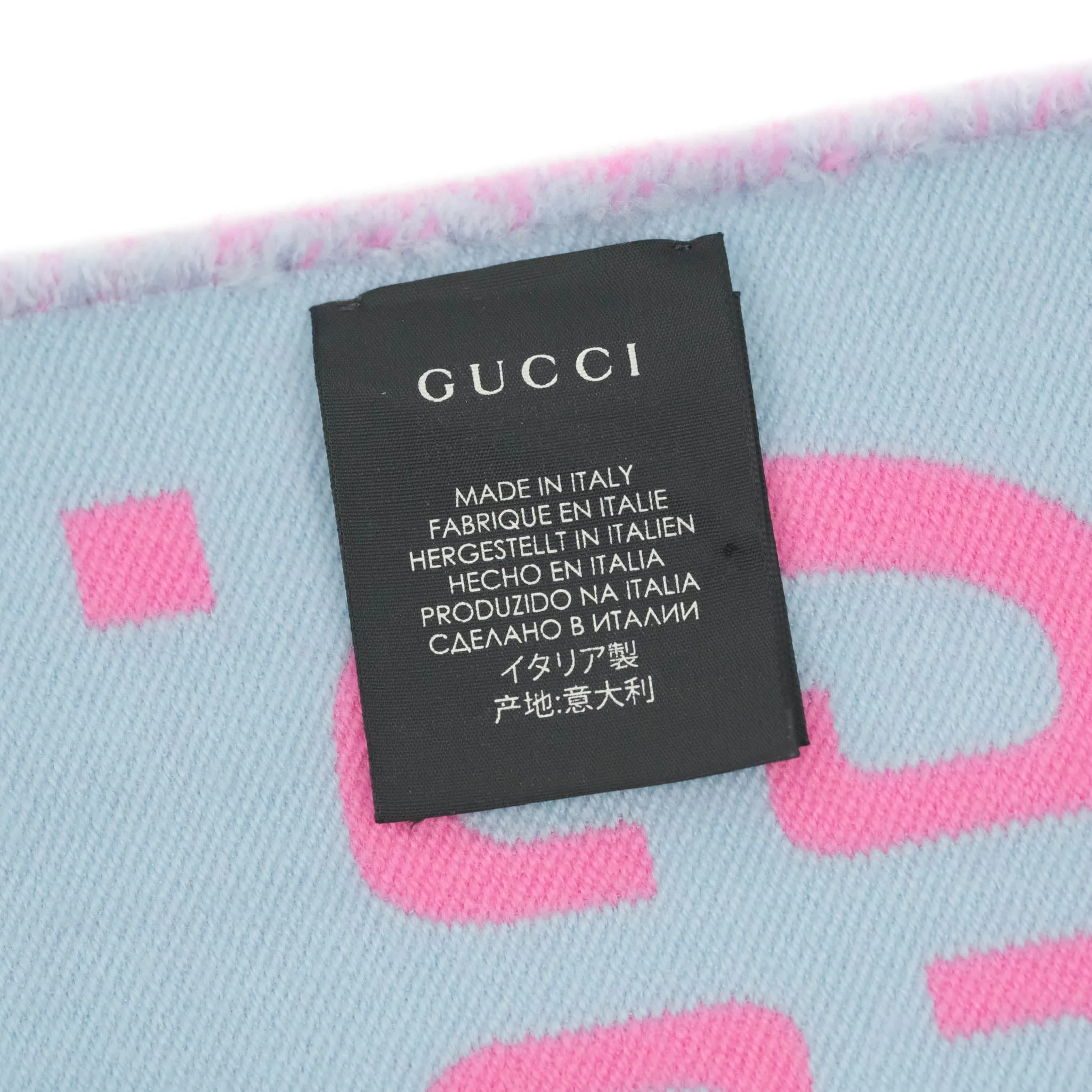Gucci GG Jacquard Wool Silk Scarf