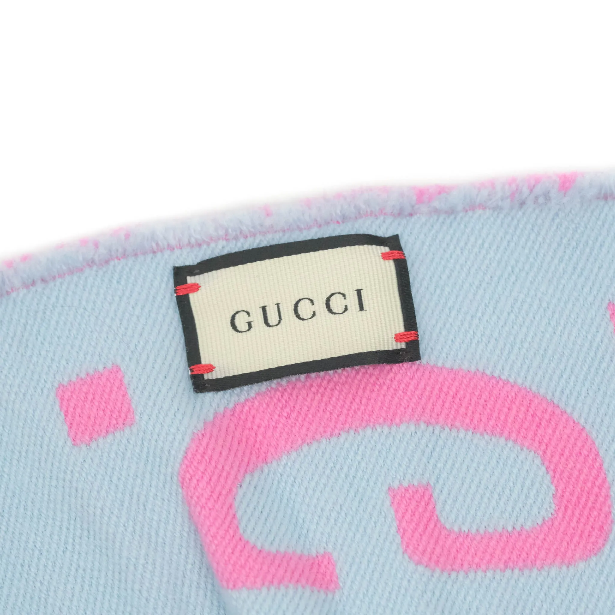 Gucci GG Jacquard Wool Silk Scarf