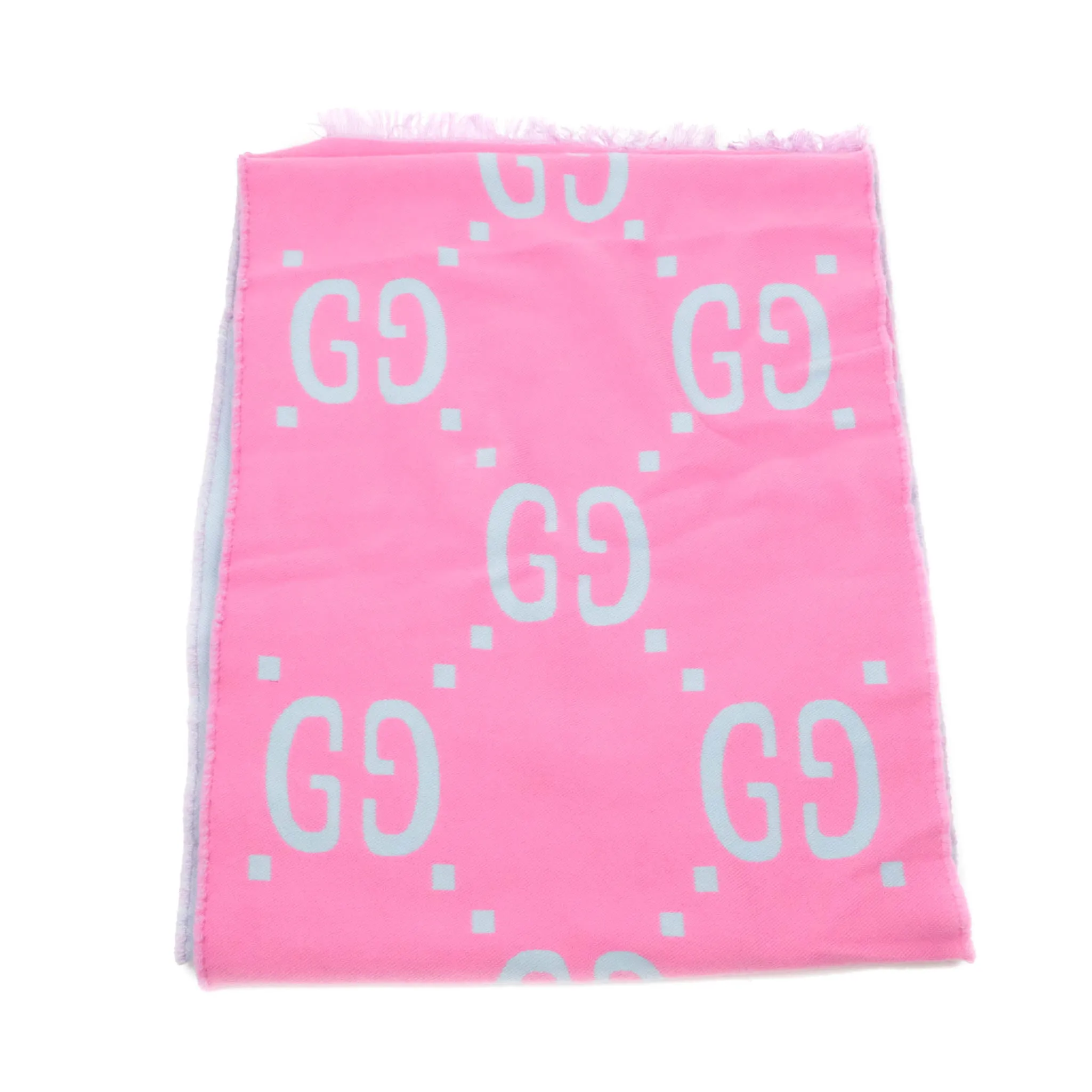 Gucci GG Jacquard Wool Silk Scarf