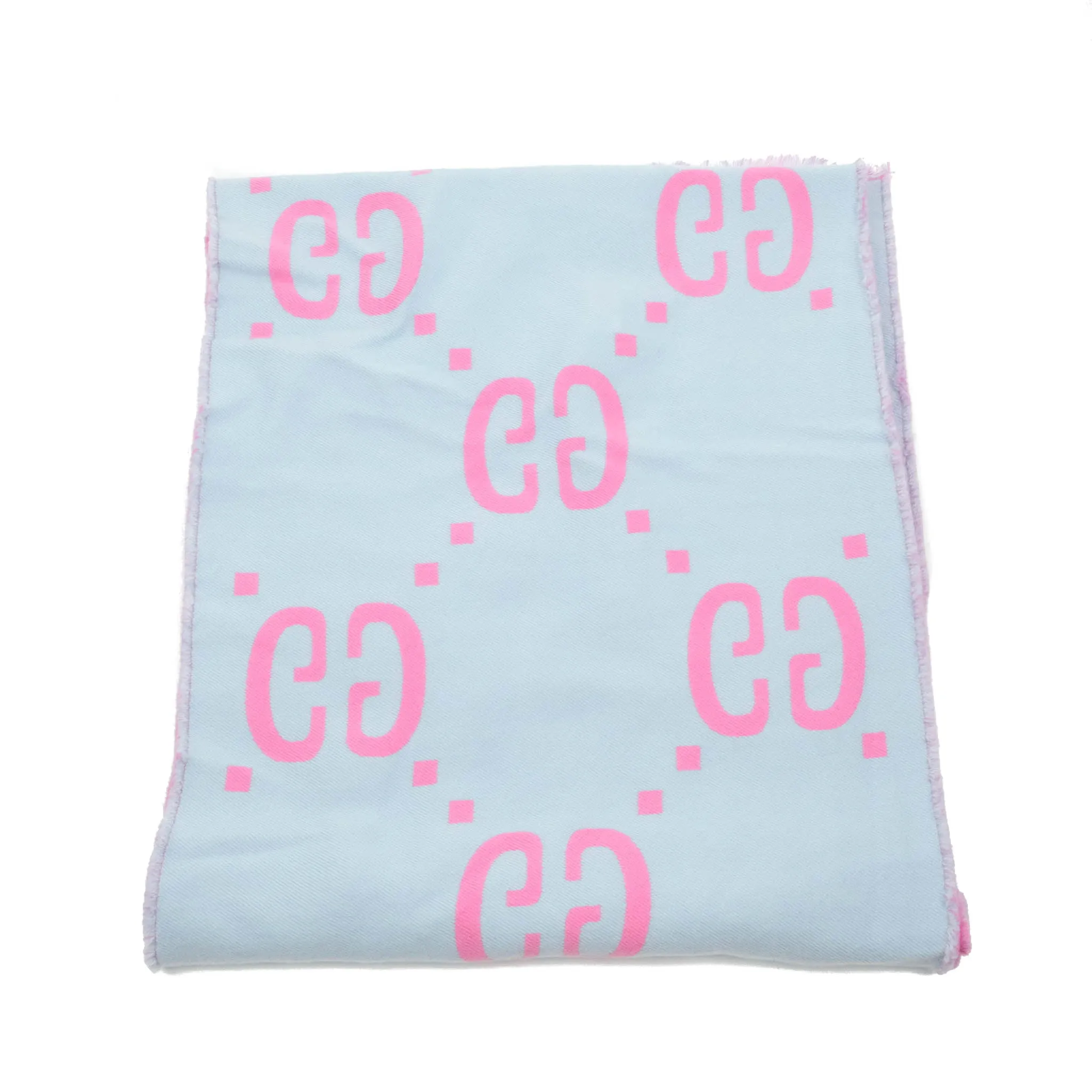 Gucci GG Jacquard Wool Silk Scarf