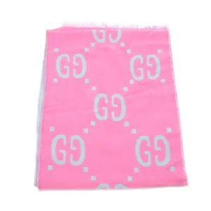 Gucci GG Jacquard Wool Silk Scarf