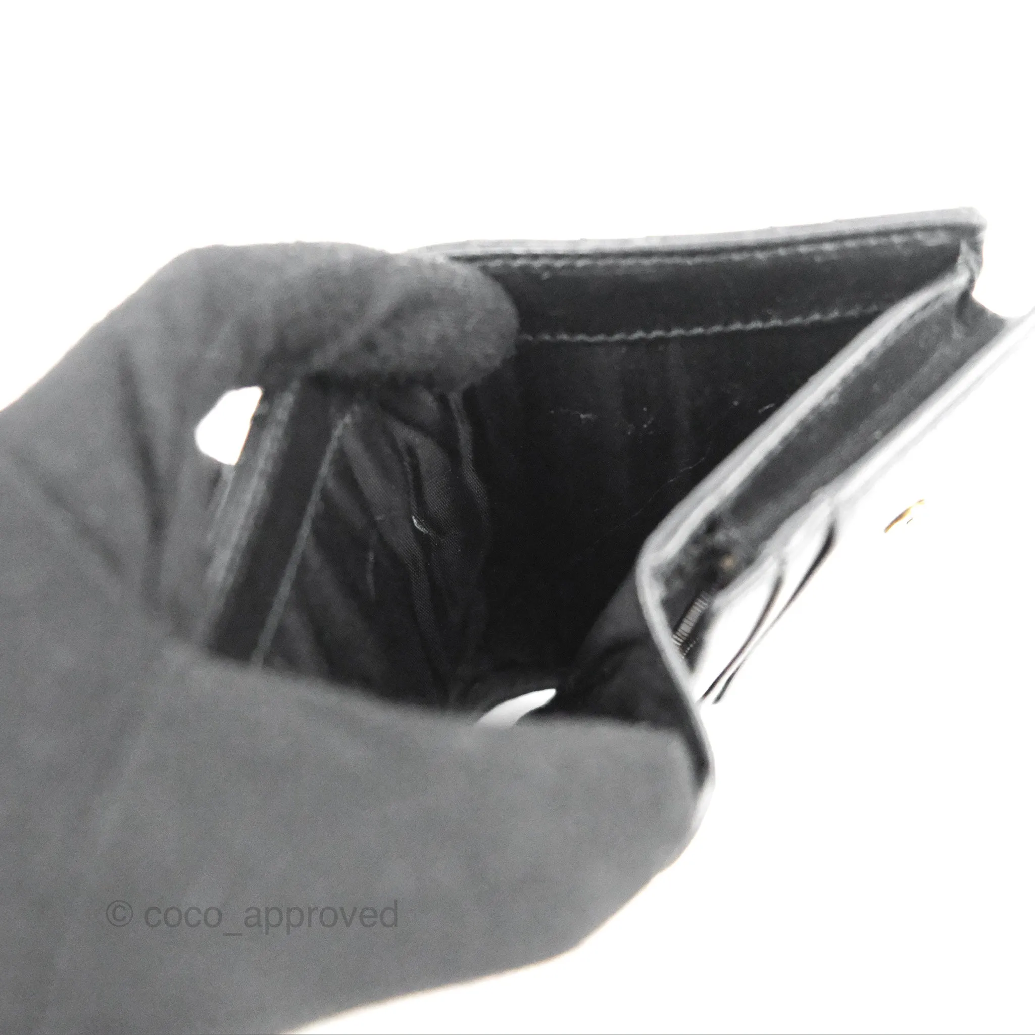 Gucci GG Marmont Card Case Wallet Black Lambskin