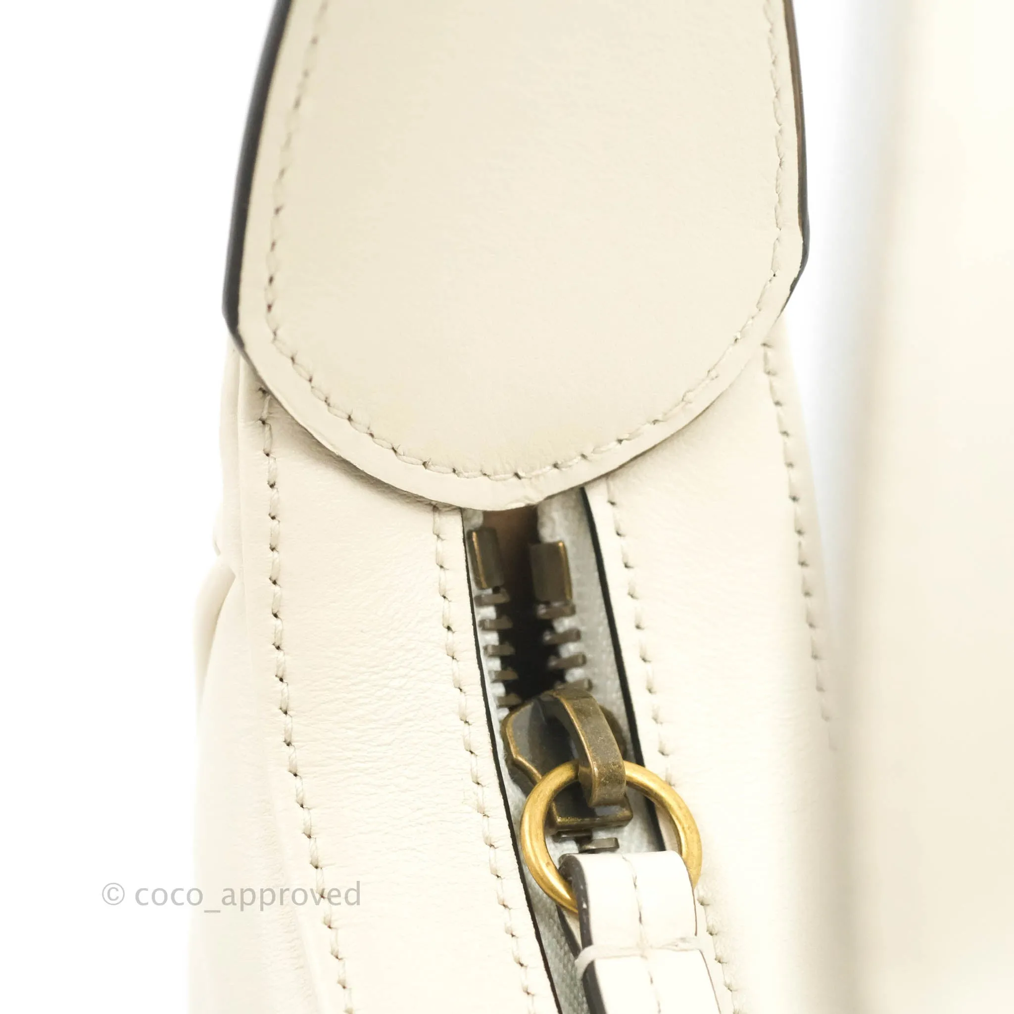 Gucci GG Marmont Half Moon-shaped Mini Bag White