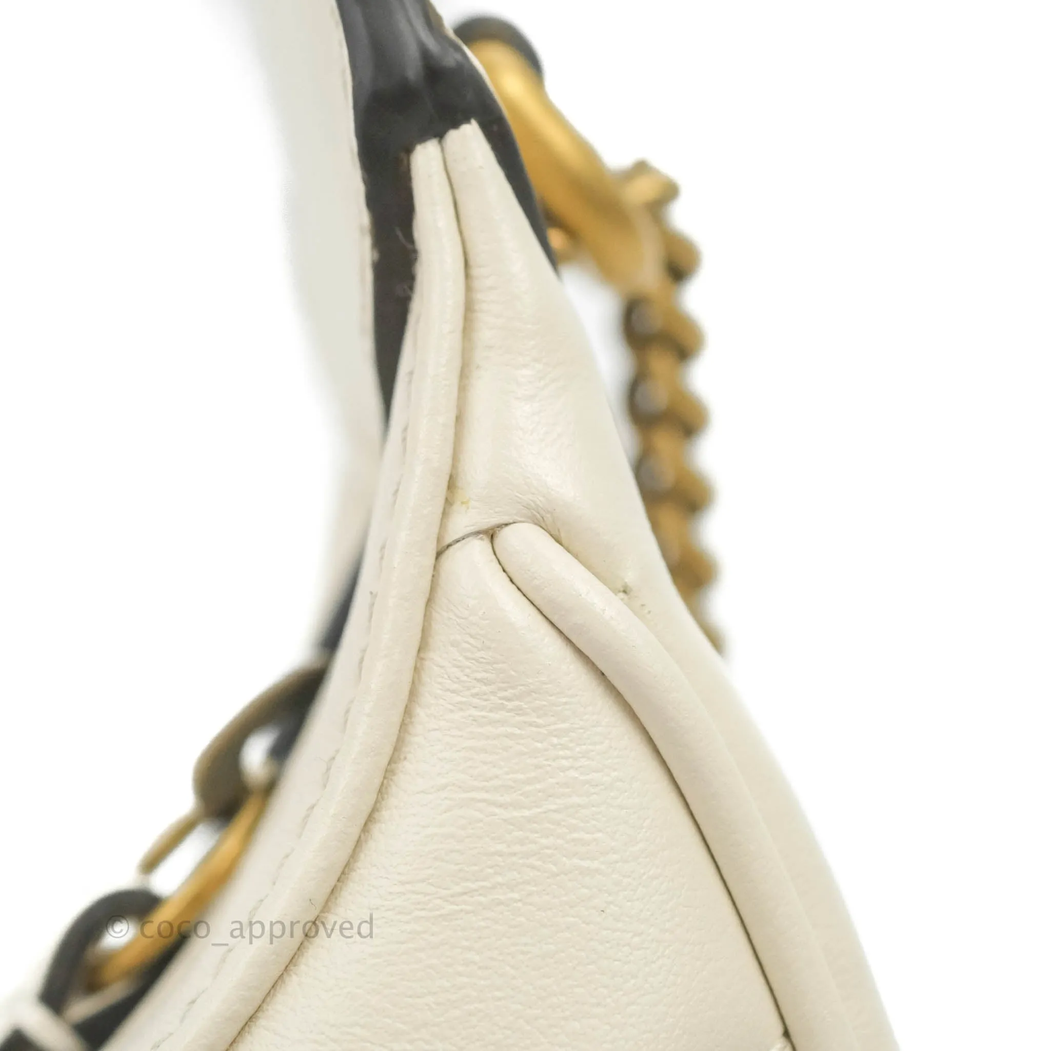 Gucci GG Marmont Half Moon-shaped Mini Bag White