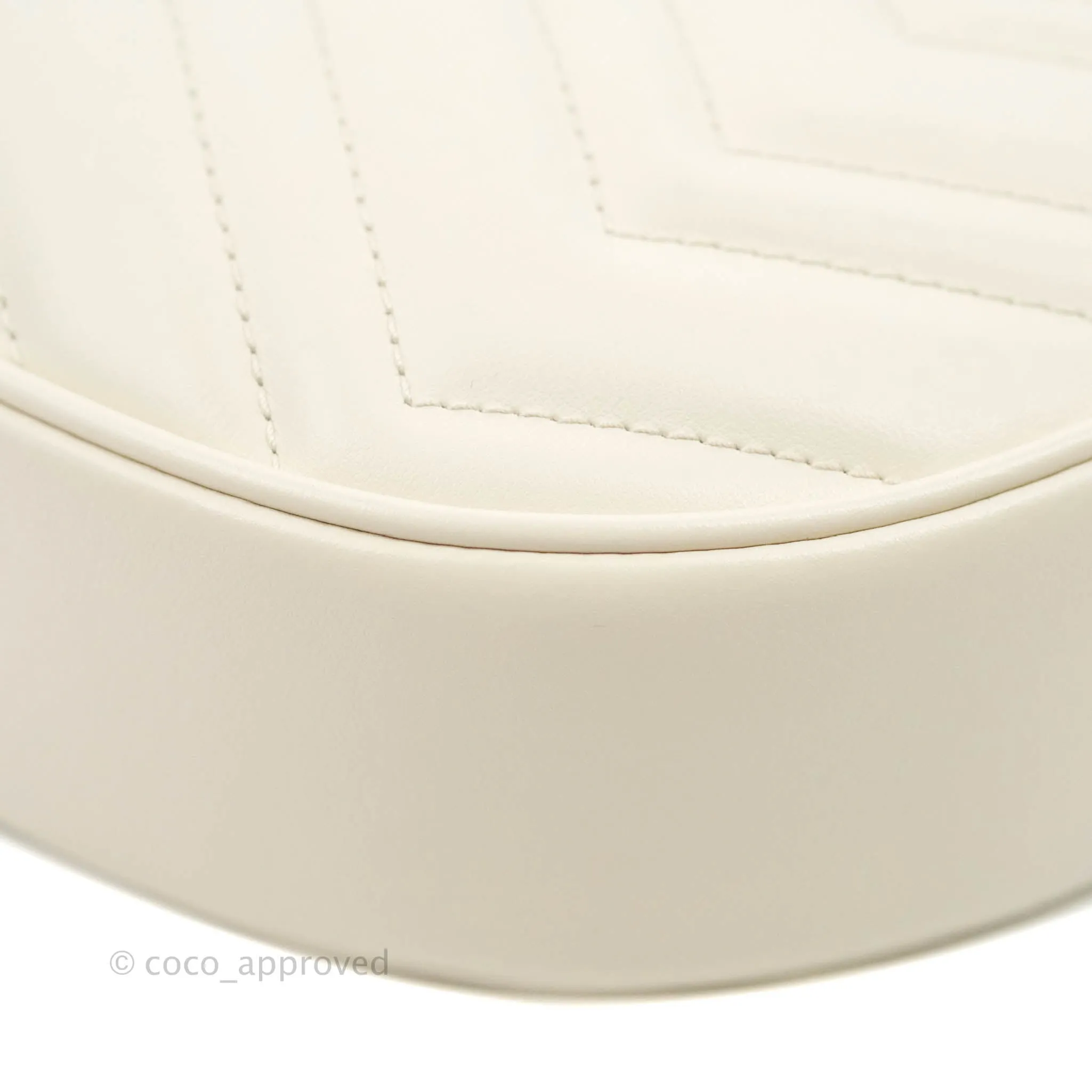 Gucci GG Marmont Half Moon-shaped Mini Bag White