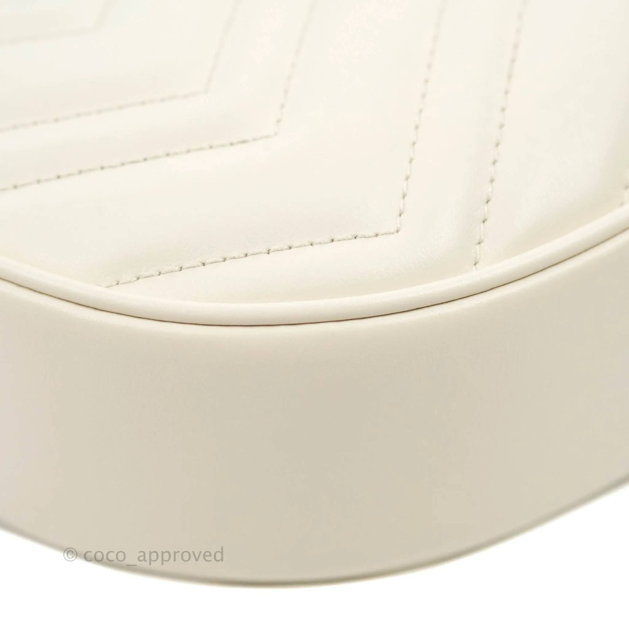 Gucci GG Marmont Half Moon-shaped Mini Bag White