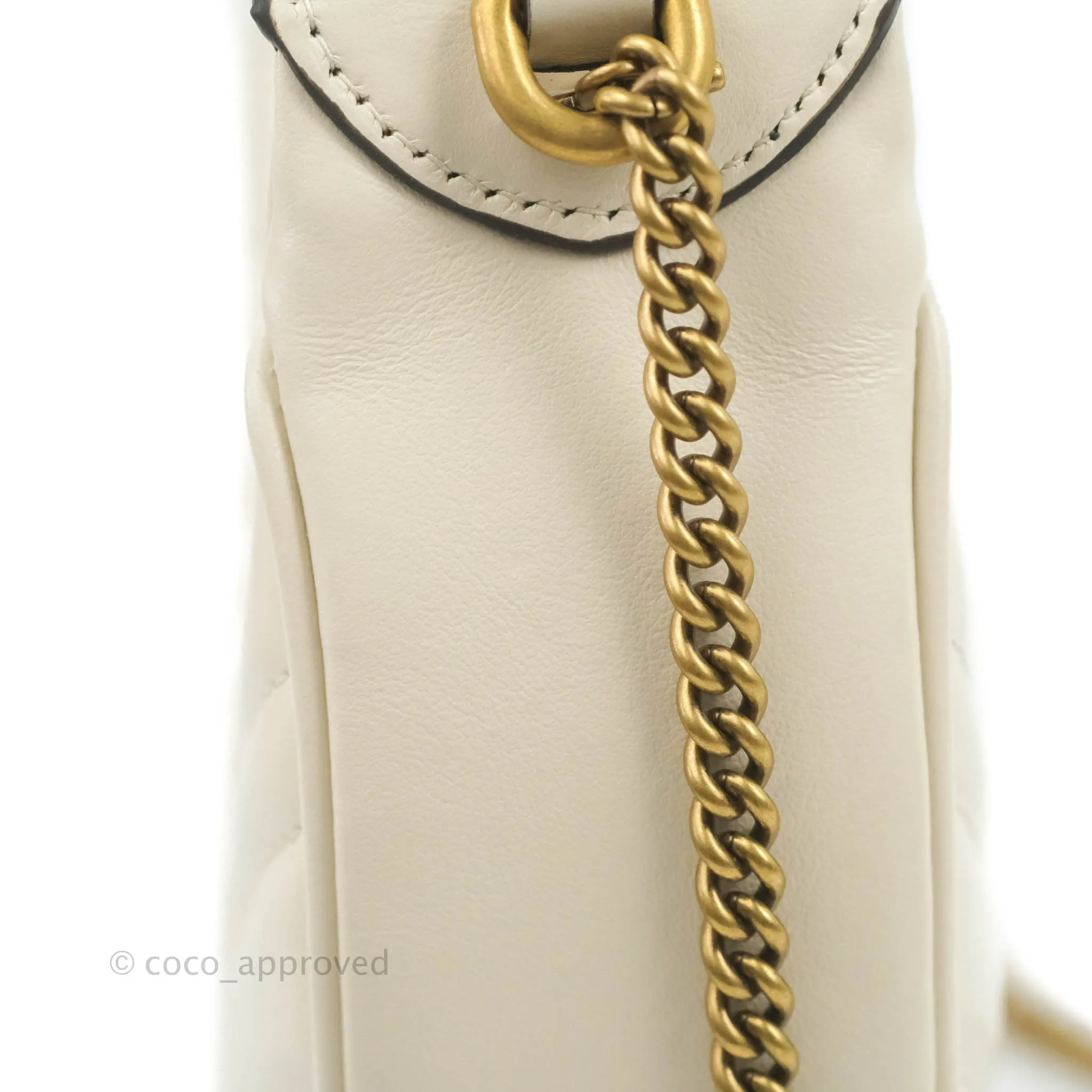 Gucci GG Marmont Half Moon-shaped Mini Bag White