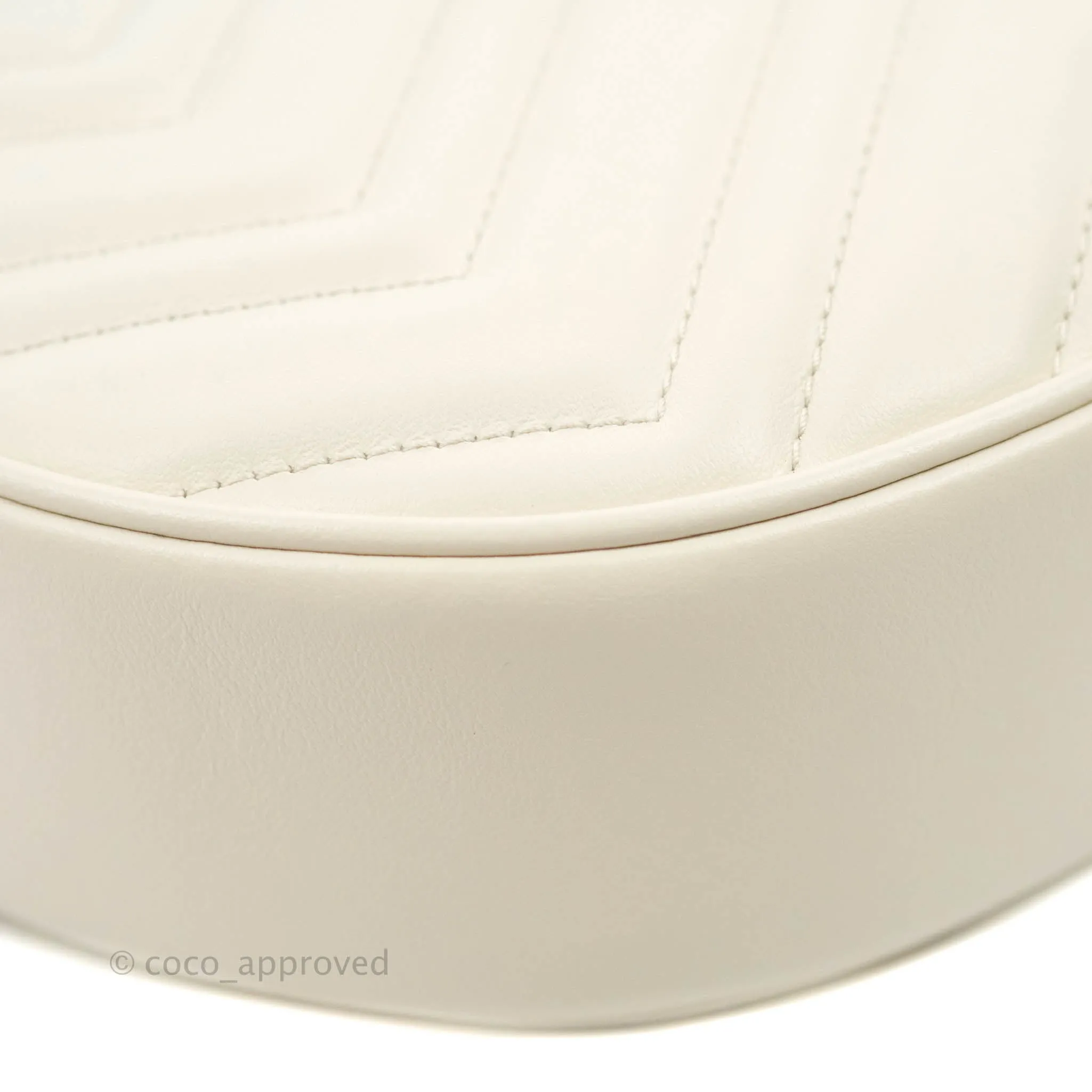 Gucci GG Marmont Half Moon-shaped Mini Bag White