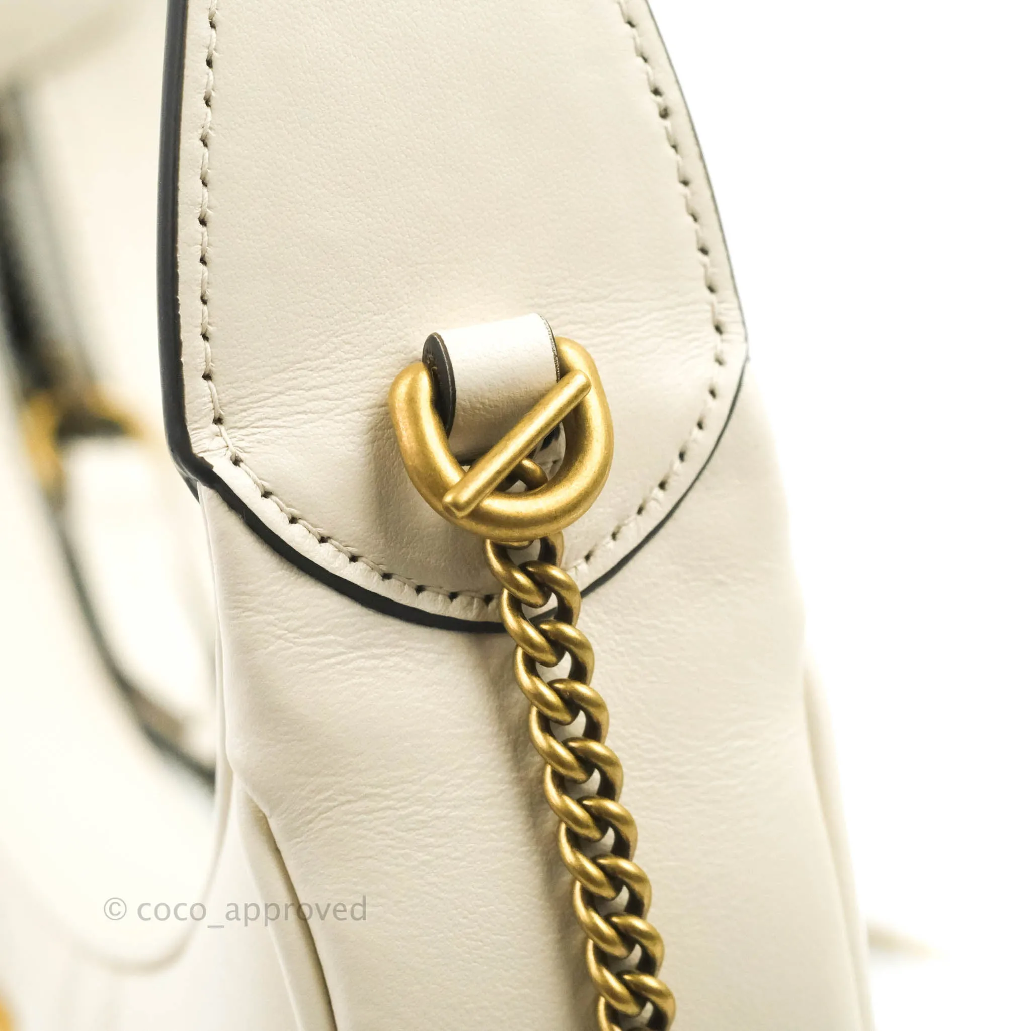 Gucci GG Marmont Half Moon-shaped Mini Bag White