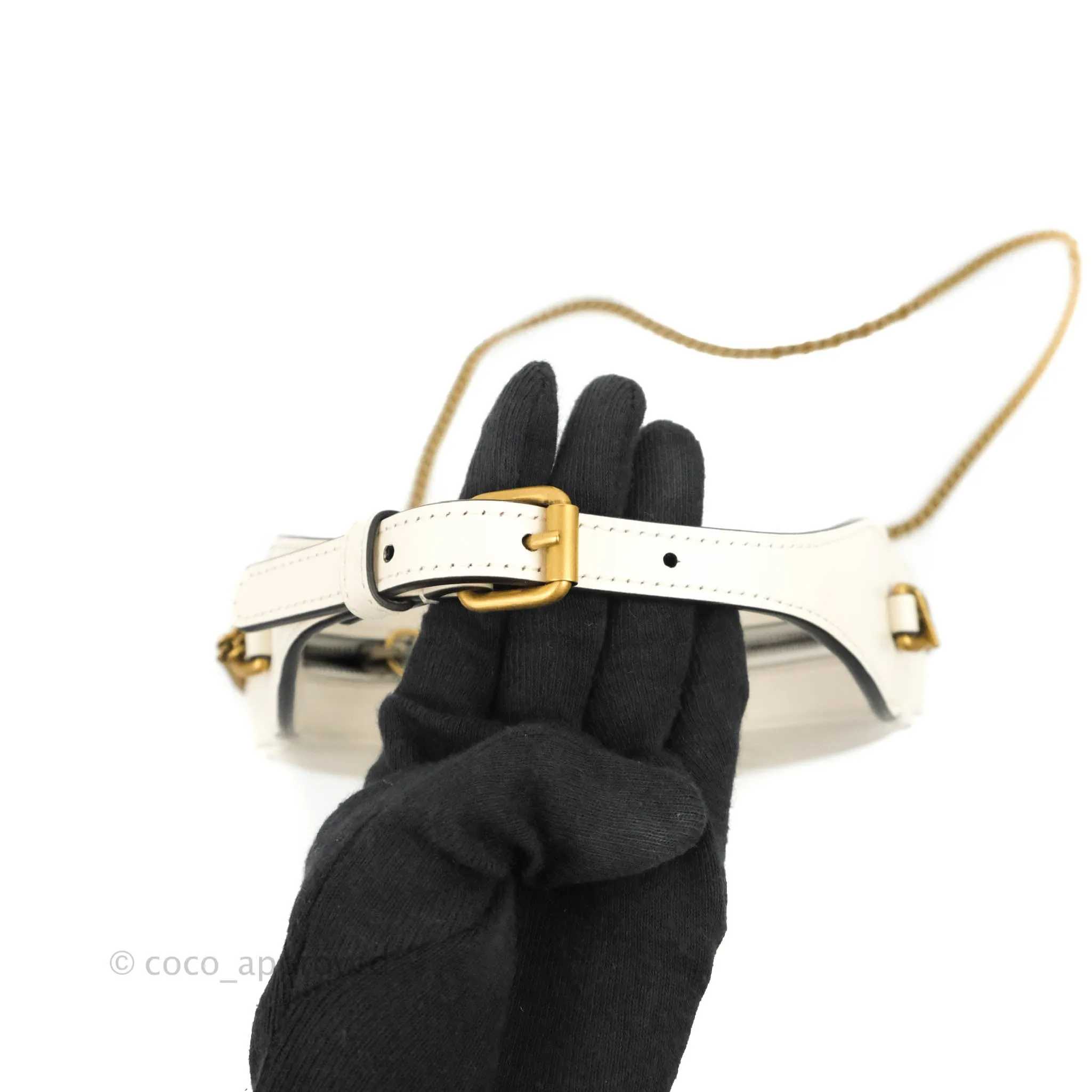 Gucci GG Marmont Half Moon-shaped Mini Bag White