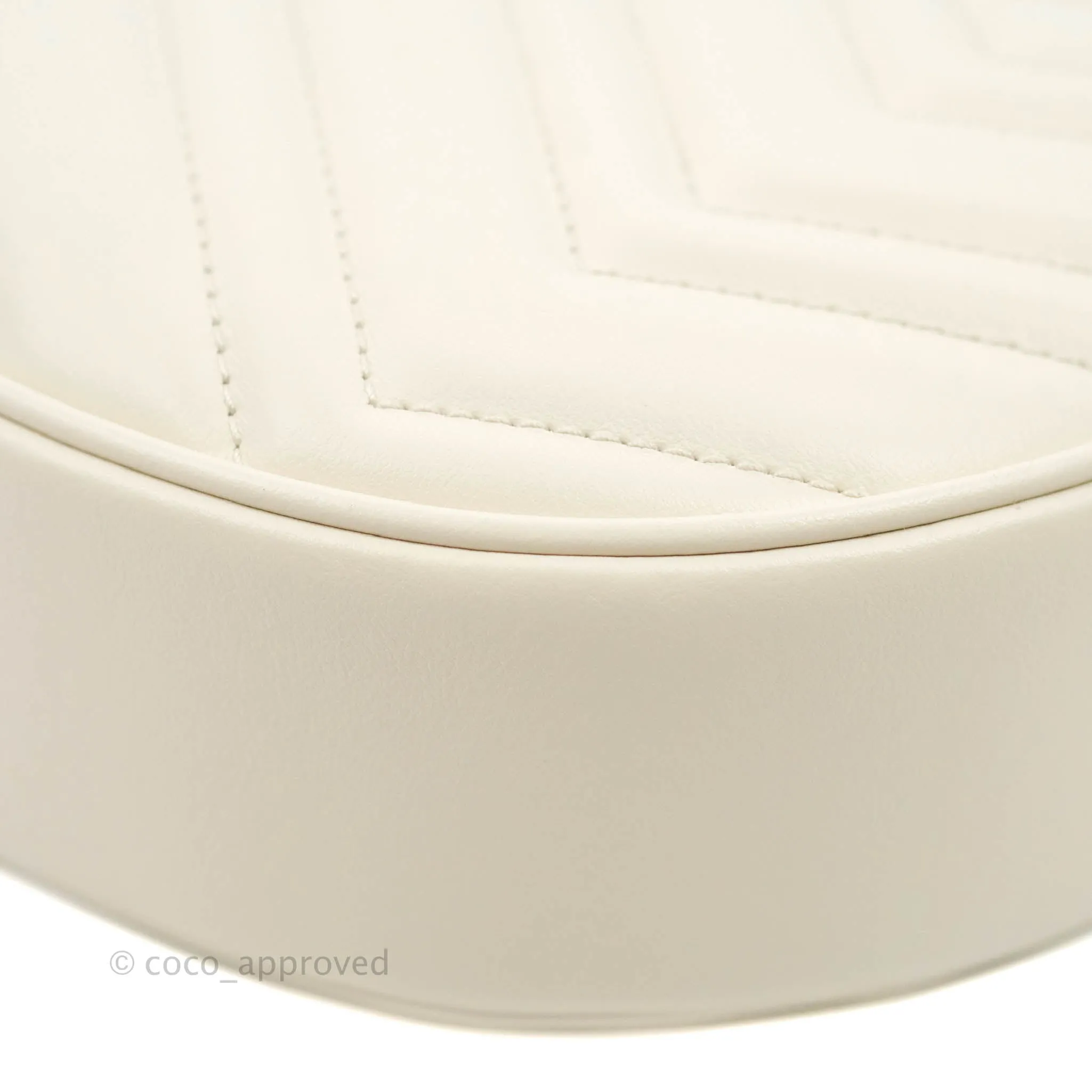 Gucci GG Marmont Half Moon-shaped Mini Bag White