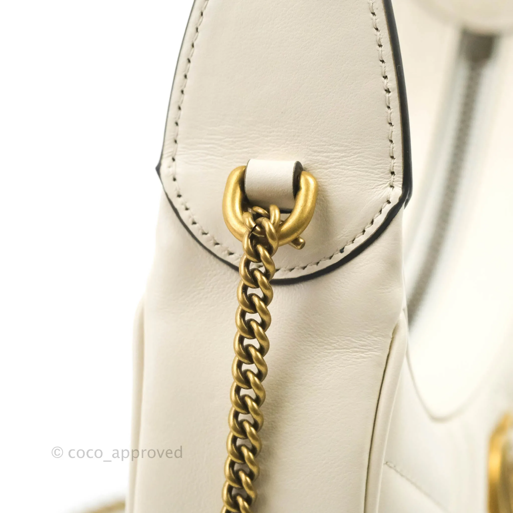 Gucci GG Marmont Half Moon-shaped Mini Bag White