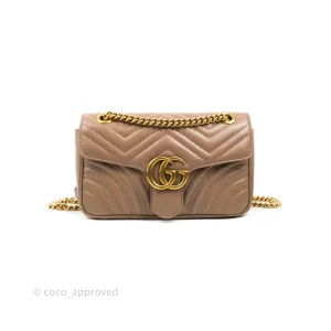 Gucci GG Marmont Matelass Leather Small Bag Dusty Pink