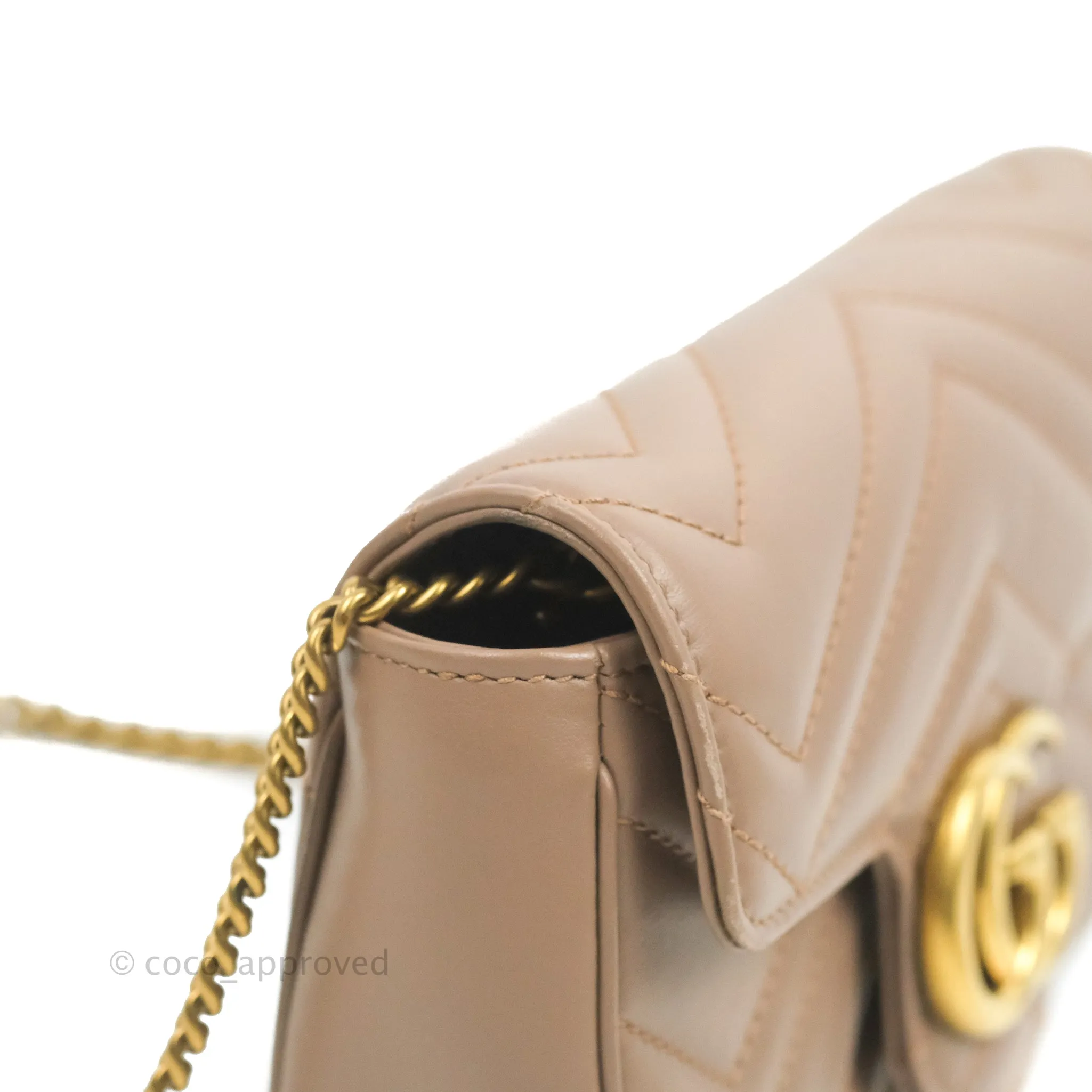 Gucci GG Marmont Matelass Leather Super Mini Bag Dusty Pink
