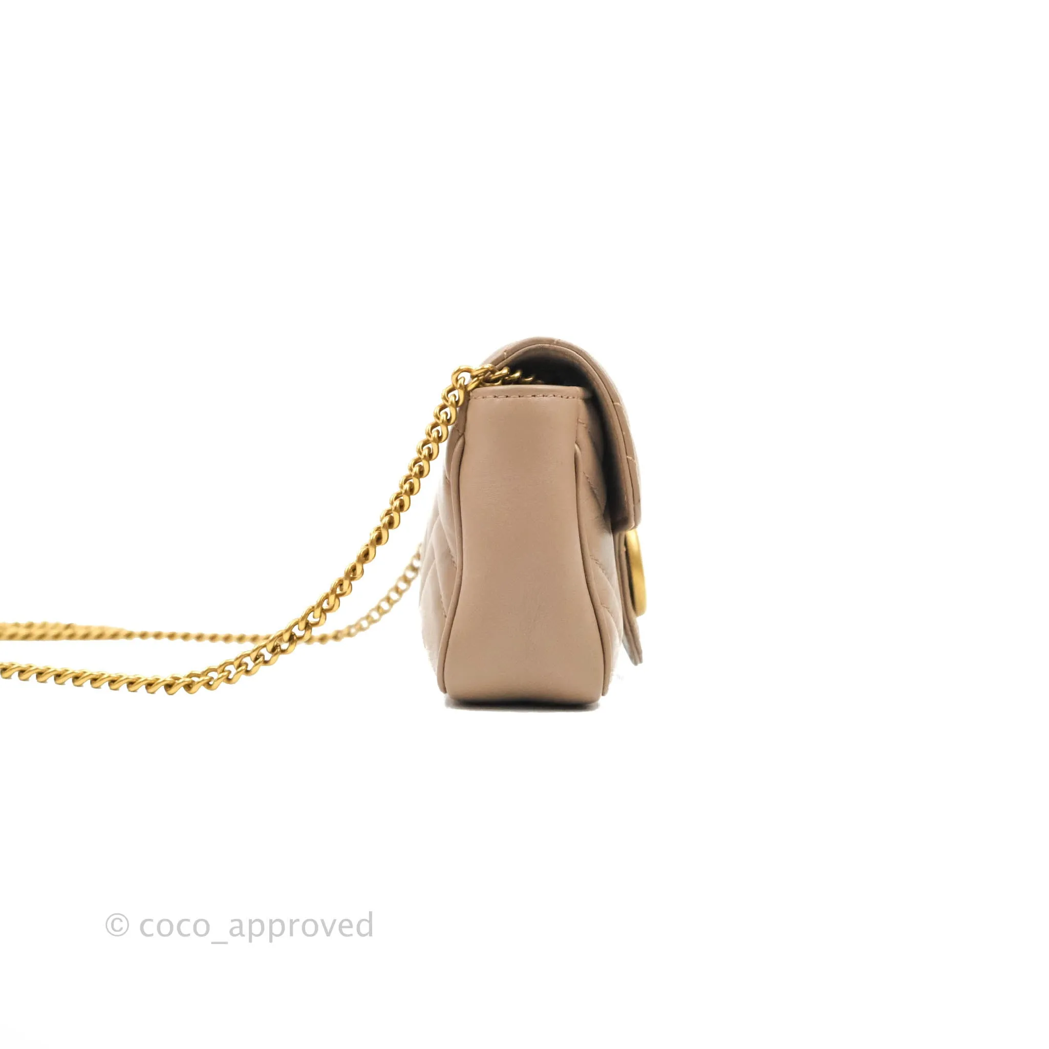 Gucci GG Marmont Matelass Leather Super Mini Bag Dusty Pink