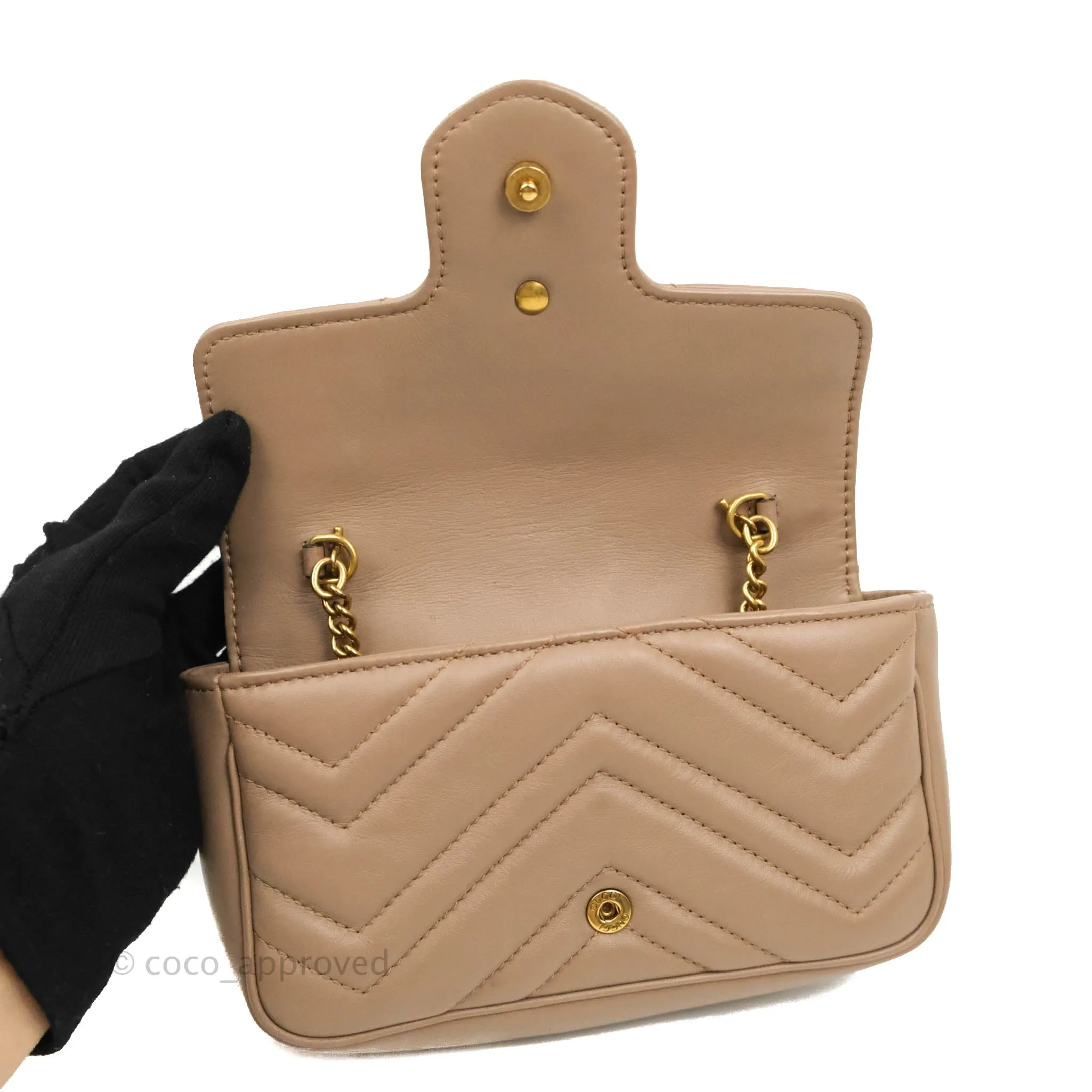 Gucci GG Marmont Matelass Leather Super Mini Bag Dusty Pink