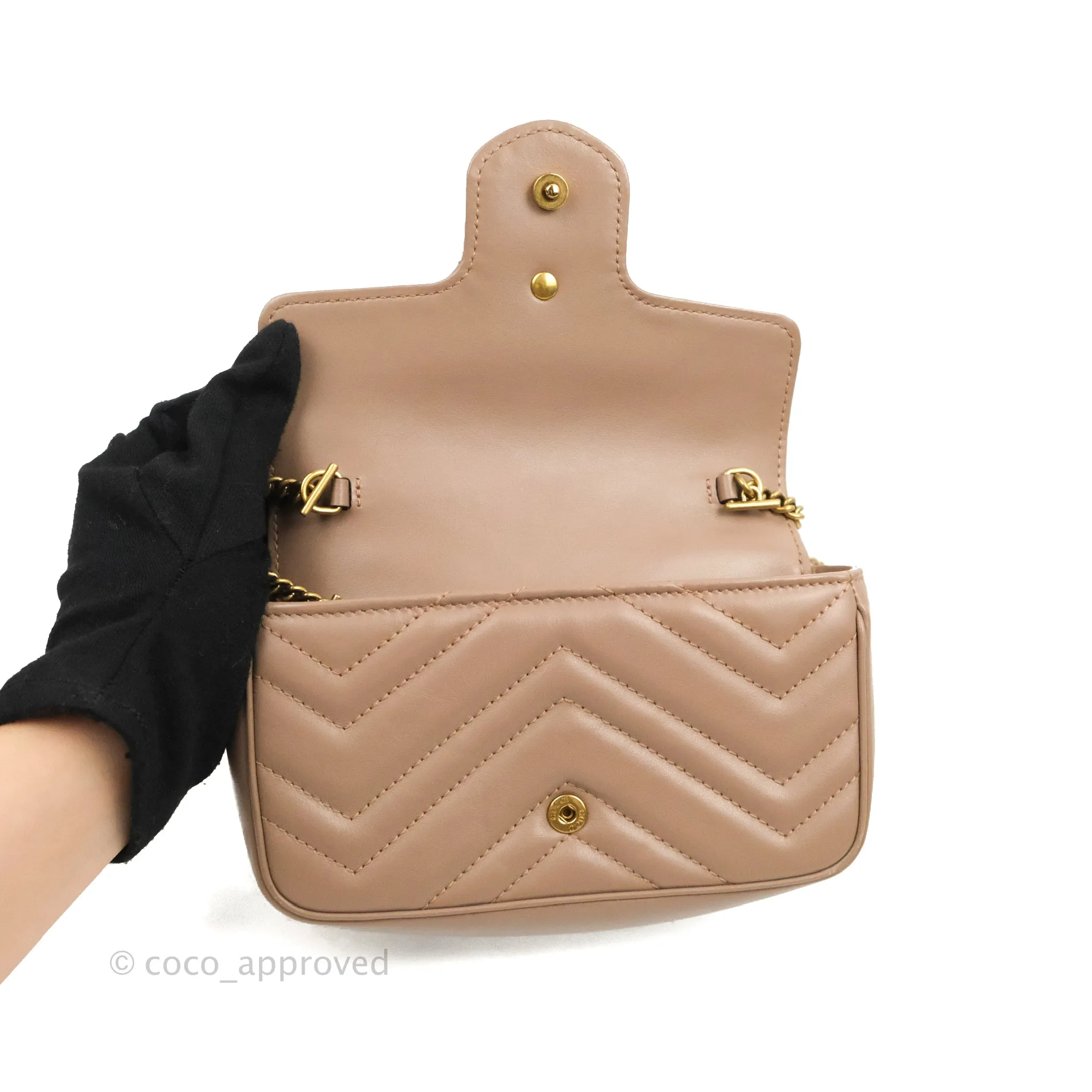 Gucci GG Marmont Matelass Leather Super Mini Bag Dusty Pink