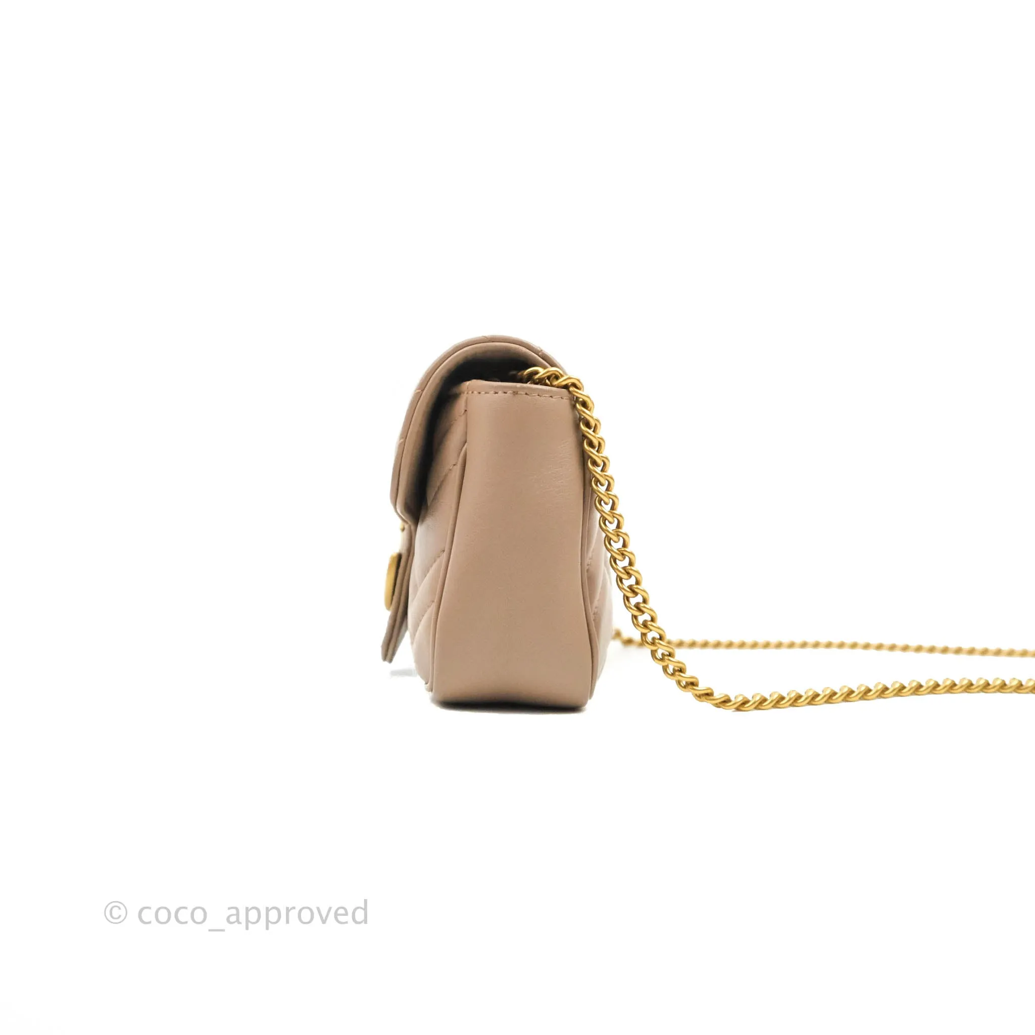 Gucci GG Marmont Matelass Leather Super Mini Bag Dusty Pink