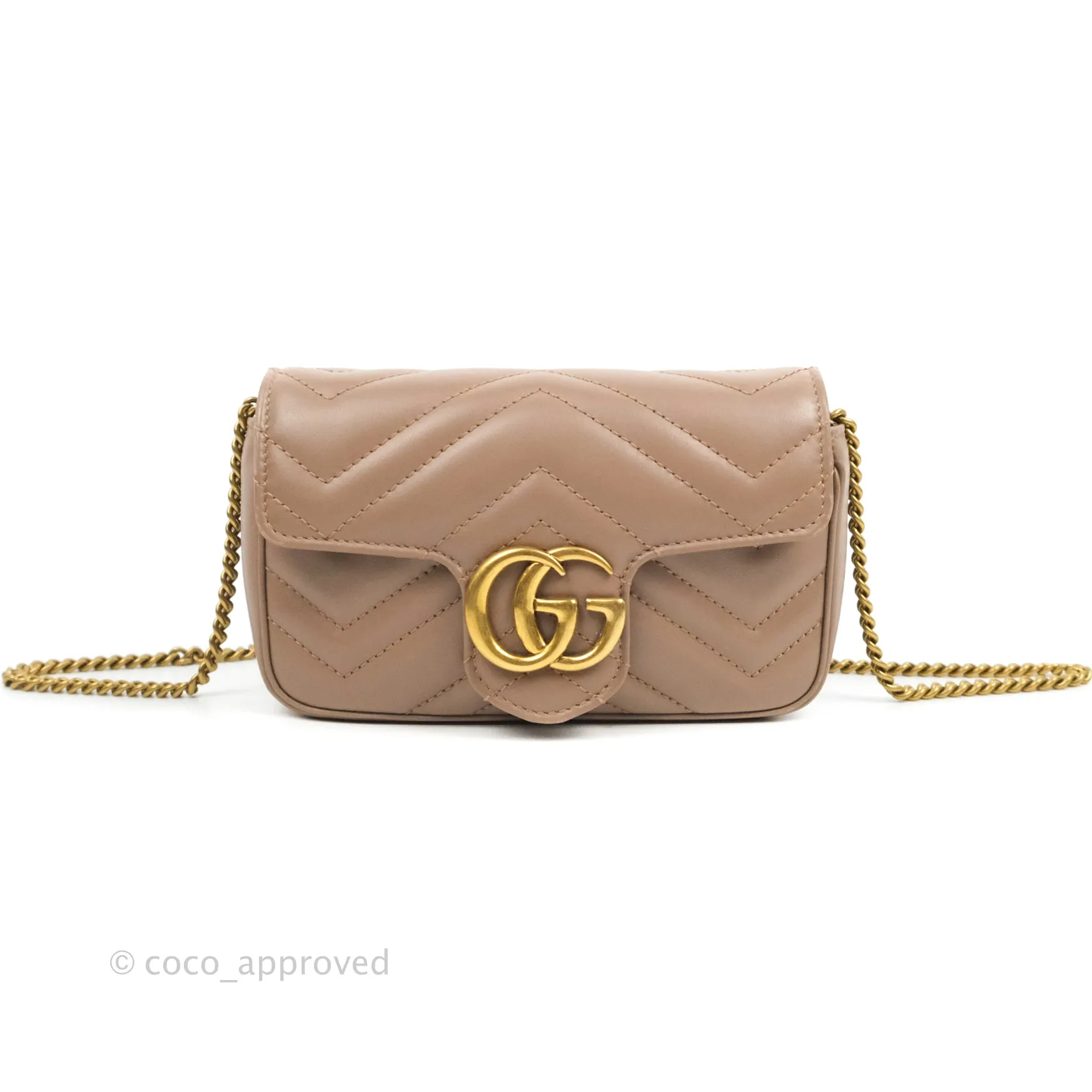 Gucci GG Marmont Matelass Leather Super Mini Bag Dusty Pink