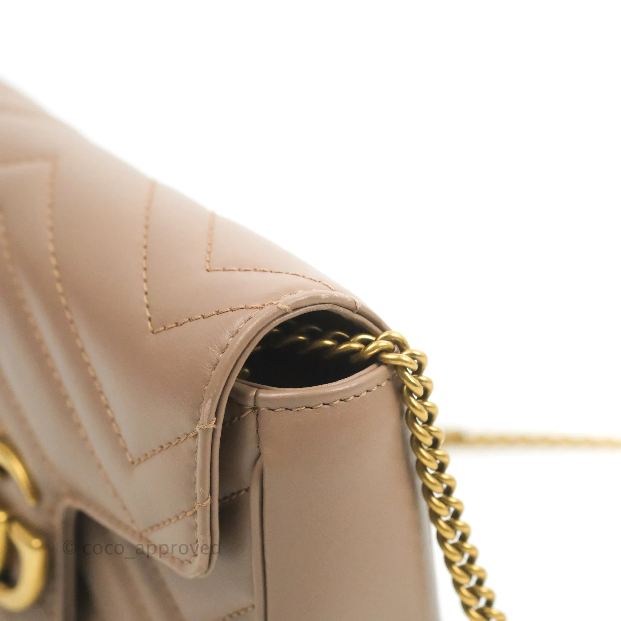 Gucci GG Marmont Matelass Leather Super Mini Bag Dusty Pink