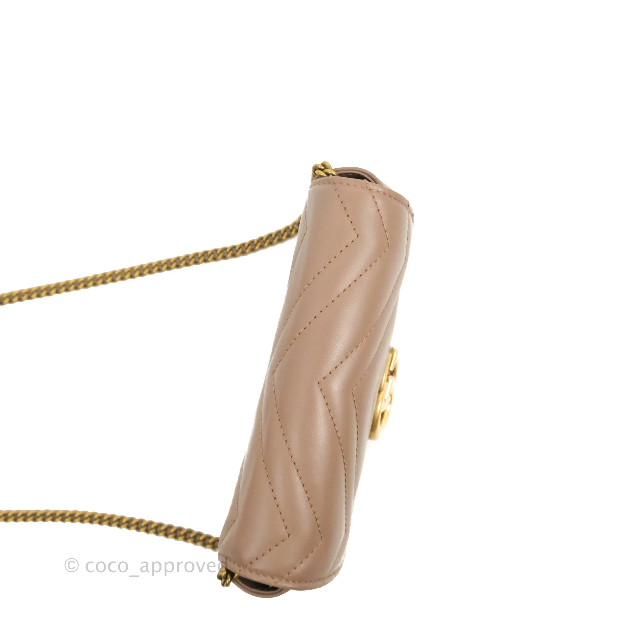 Gucci GG Marmont Matelass Leather Super Mini Bag Dusty Pink