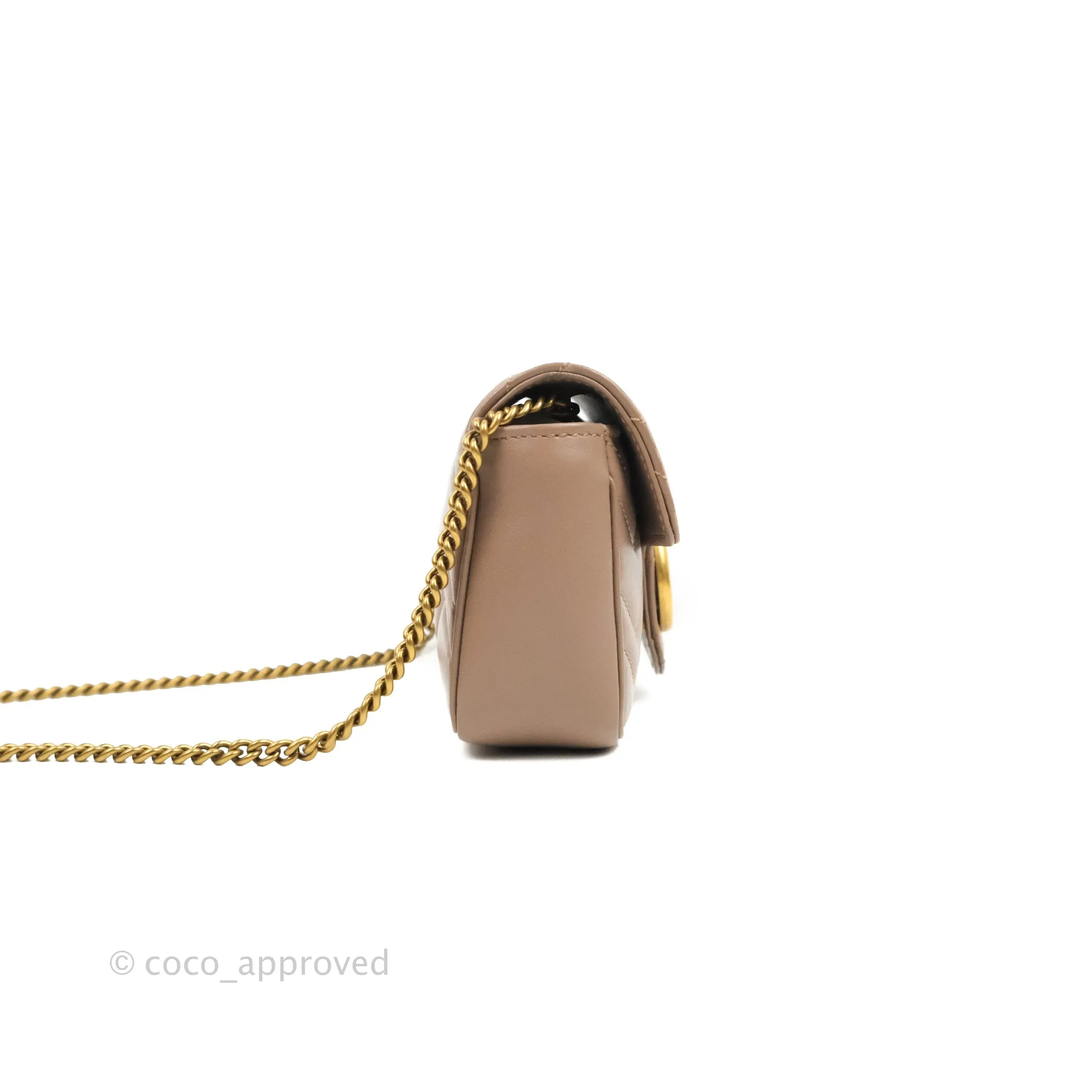 Gucci GG Marmont Matelass Leather Super Mini Bag Dusty Pink