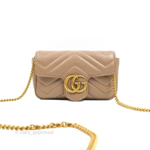 Gucci GG Marmont Matelass Leather Super Mini Bag Dusty Pink