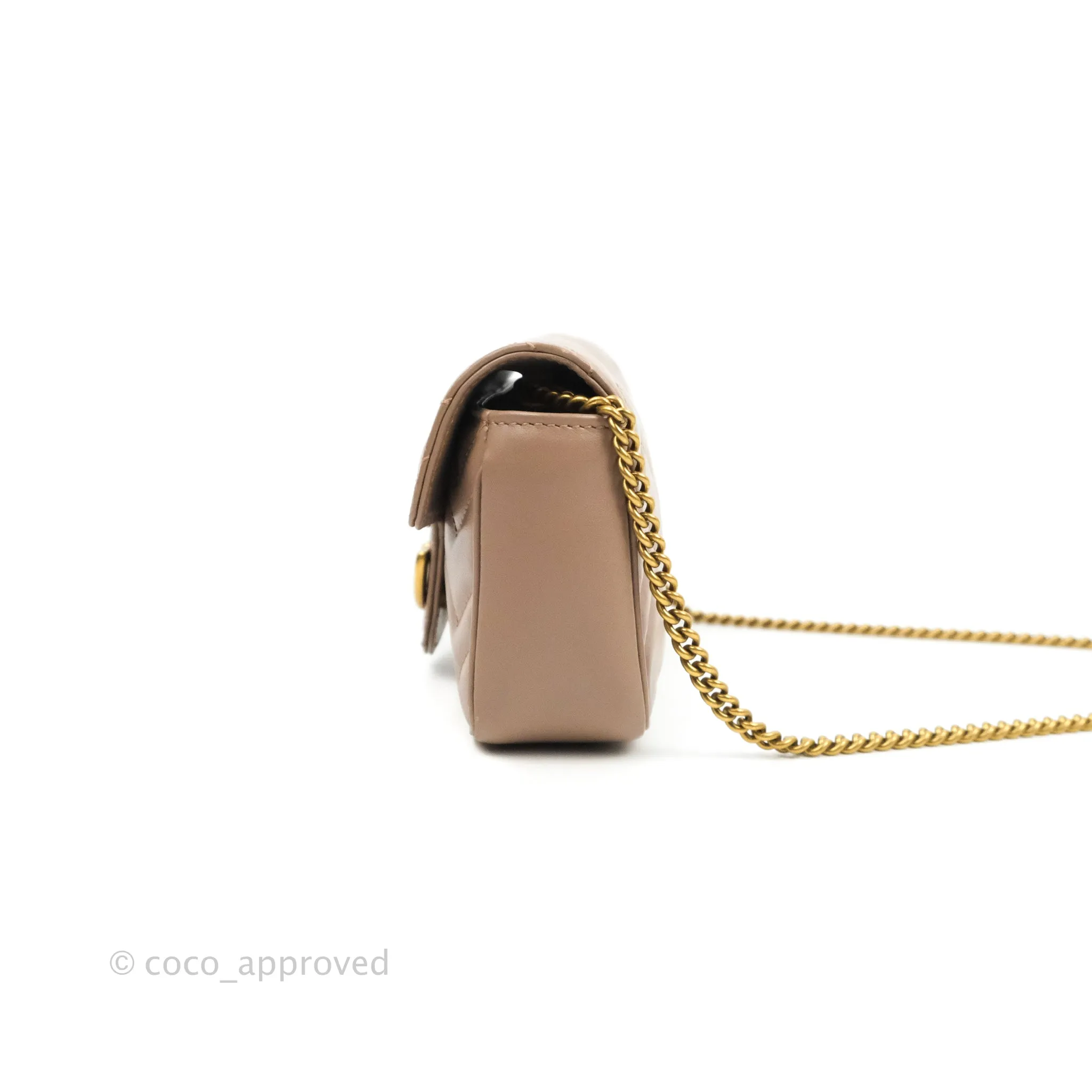 Gucci GG Marmont Matelass Leather Super Mini Bag Dusty Pink