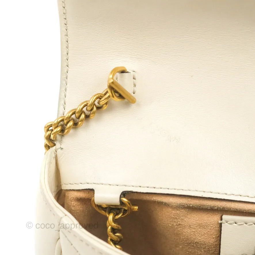 Gucci GG Marmont Matelass Leather Super Mini Bag Ivory